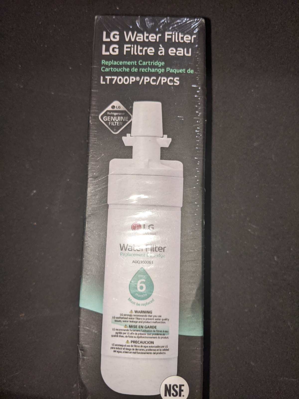 LG LT700P Refrigerator Replacement Water Filter ADQ36006101 OEM New