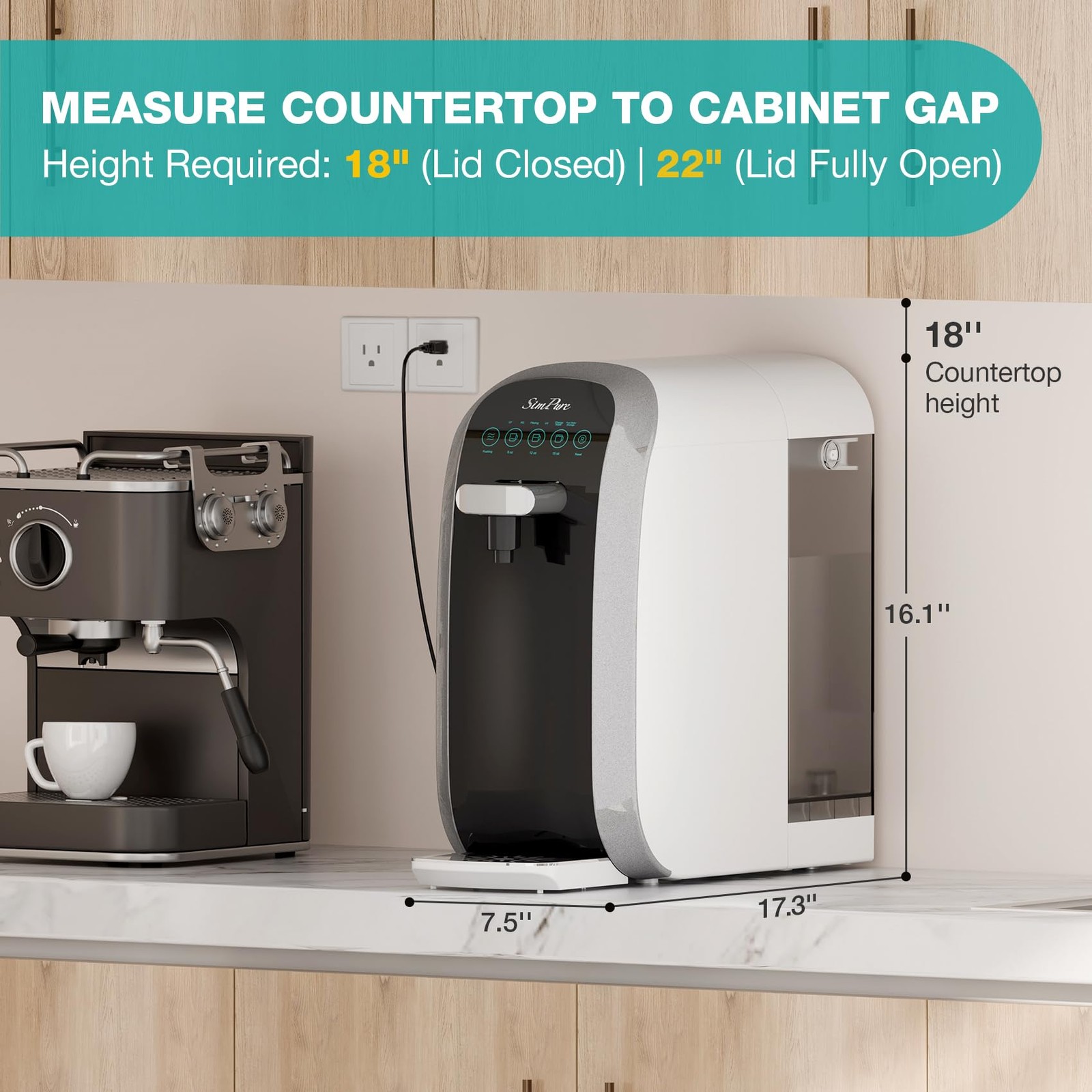 SimPure Y7P-BW UV Countertop Reverse Osmosis Water Filter, NSF/ANSI 58
