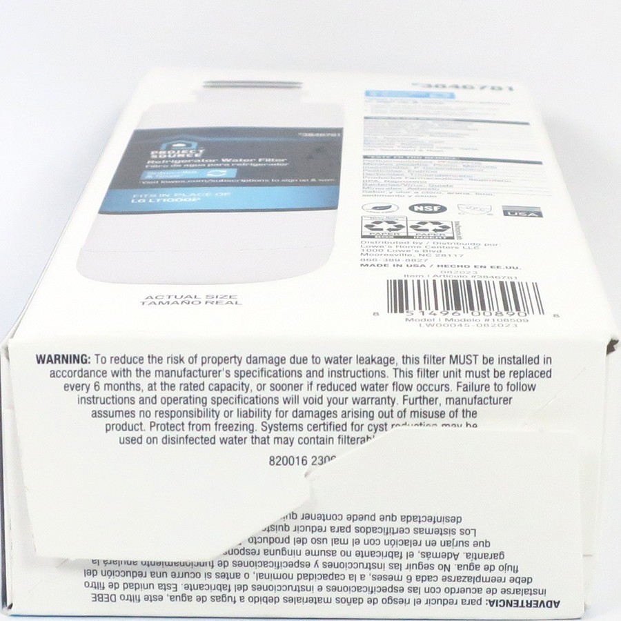 Project Source Twist-in Refrigerator Water Filter L-5-2 Fits LG LT1000P #3846781