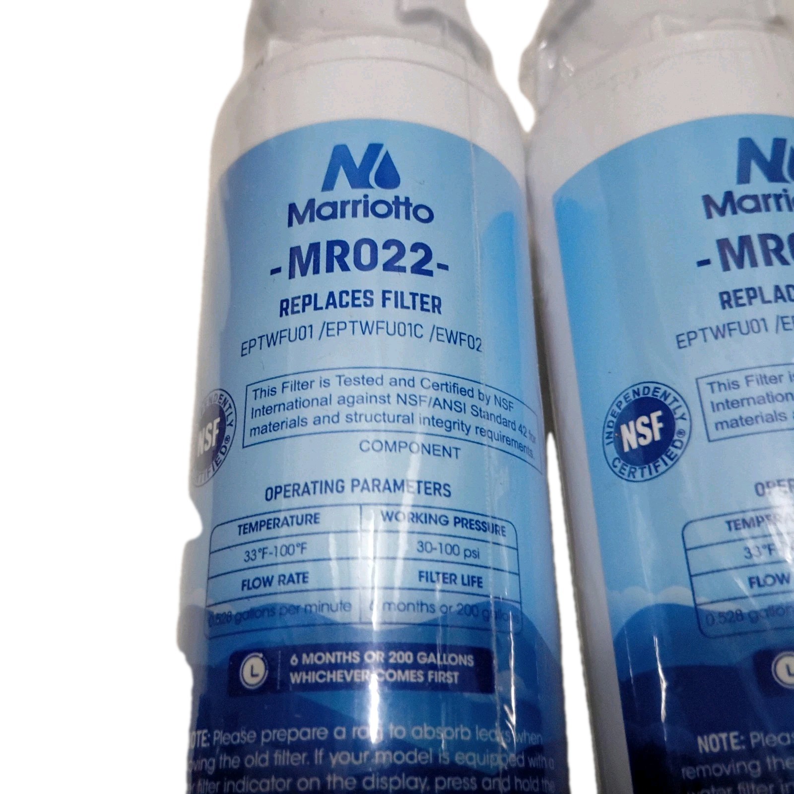 Marriotto MR022 Replacement Water Filter – Pack Of 2 – New Sealed
