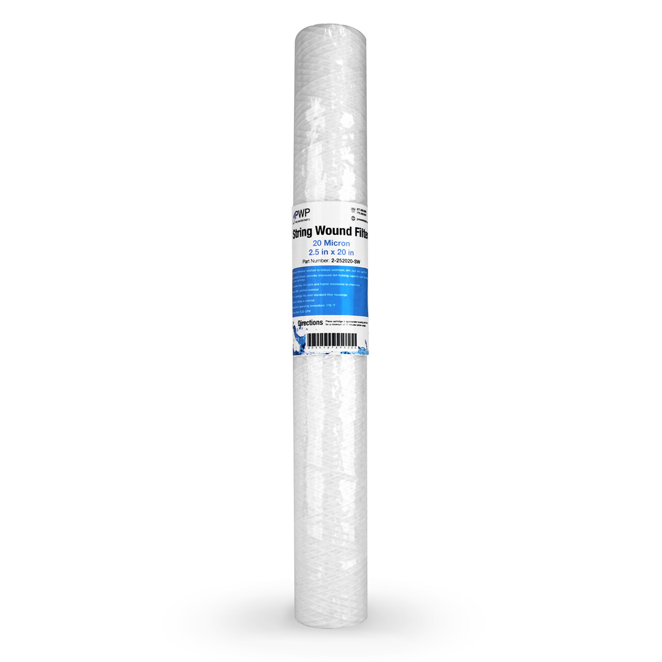 String Wound Sediment Water Filter Polyproylene 20 Micron 2.5 x 20 In