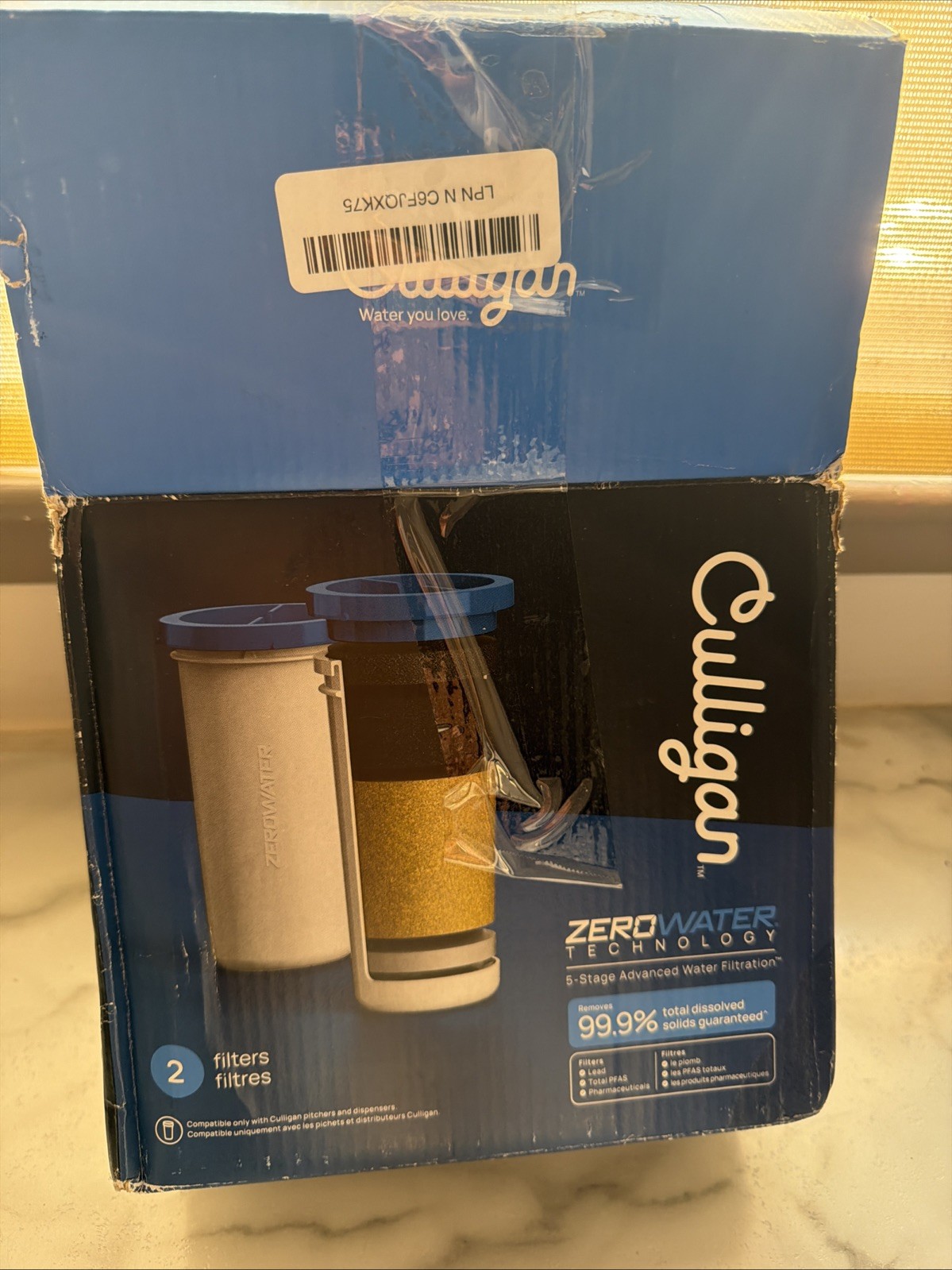 Genuine Culligan ZeroWater 5-Stage Water Filter Cartridges 2-Pack Replacement
