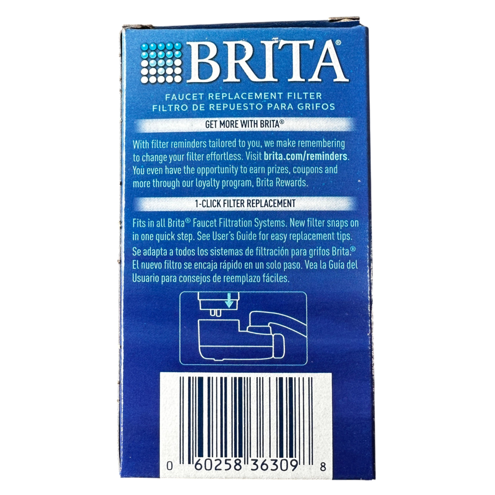 Brita Filtration Systems Water Filter Fits All Faucet Replacement 1 Pack