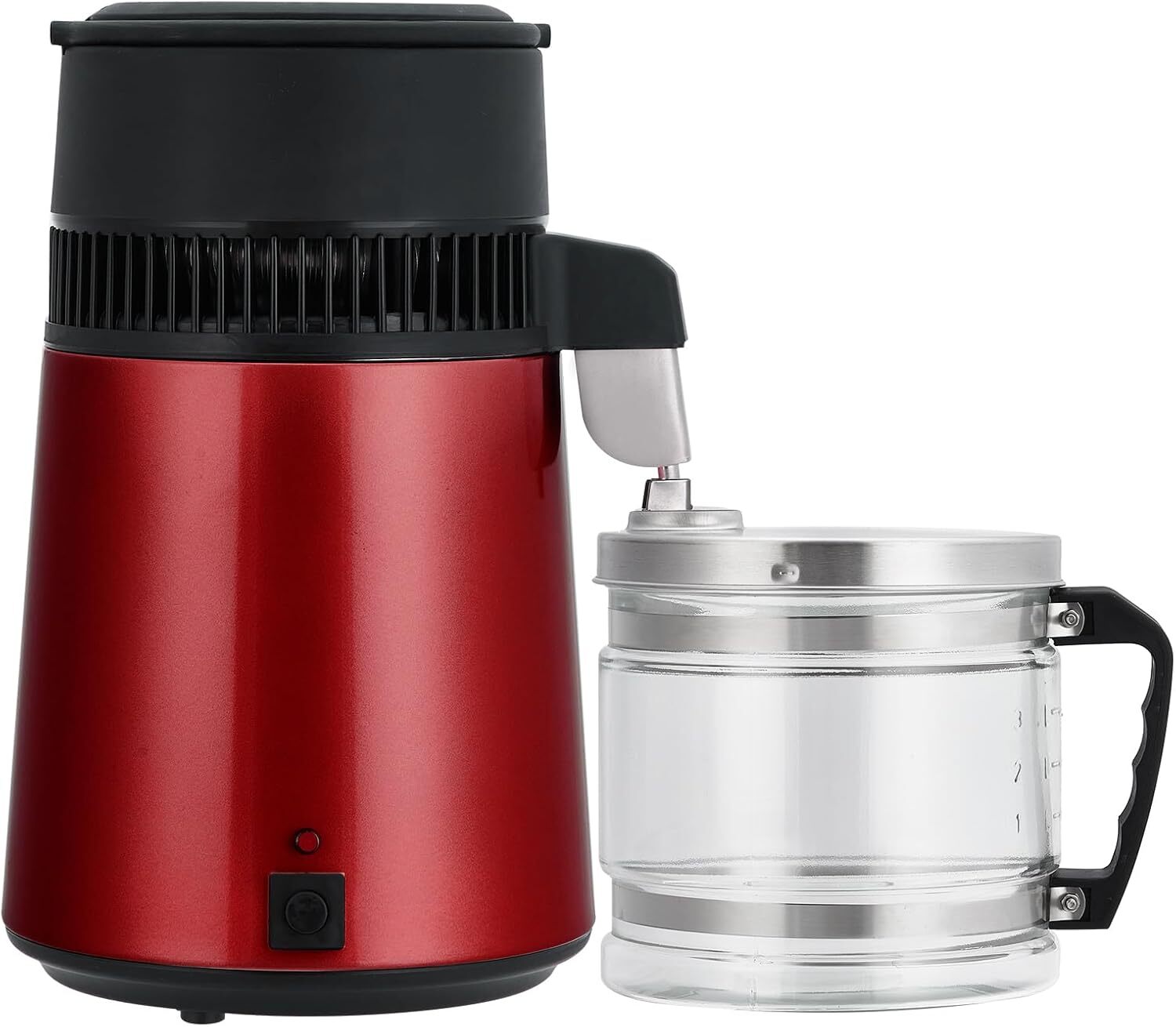 4L Stainless Steel Water Distiller 750W with Glass Jug, Gold/Red/Silver
