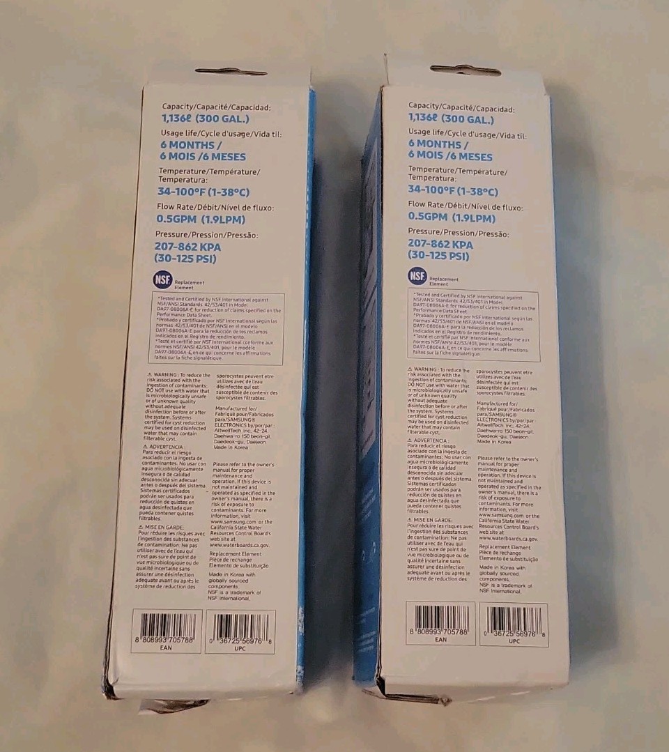 Genuine Samsung DA29-00020B HAF-CIN/EXP Refrigerator Water Filter Lot of 2