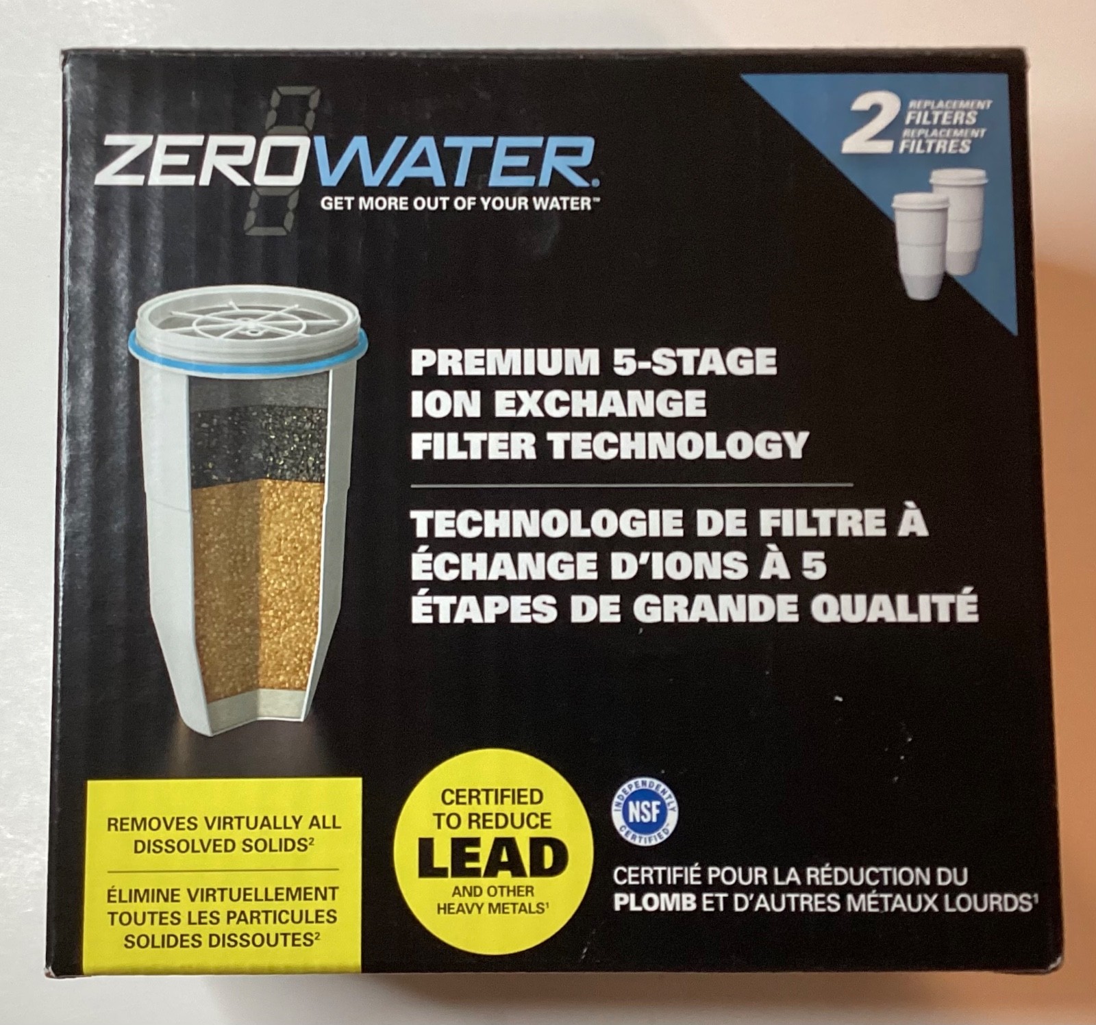 NOB ZEROWATER PREMIUM 5-STAGE ION EXCHANGE FILTER TECHNOLOGY 2-PACK SEALED