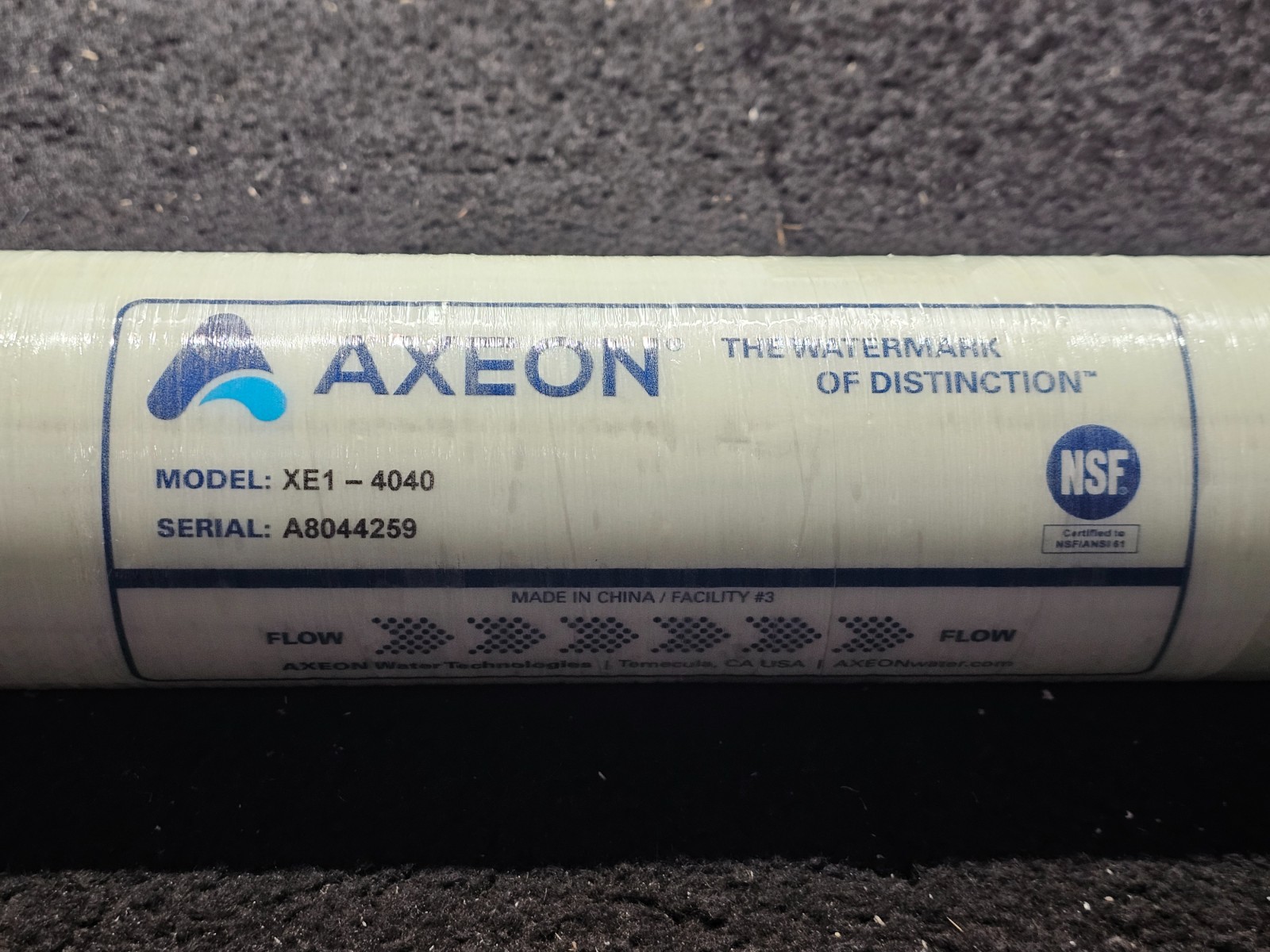 Axeon XE1-4040 RO Membrane High Flow 2400 GPD, 100 PSI, 4″x40″ Reverse Osmosis