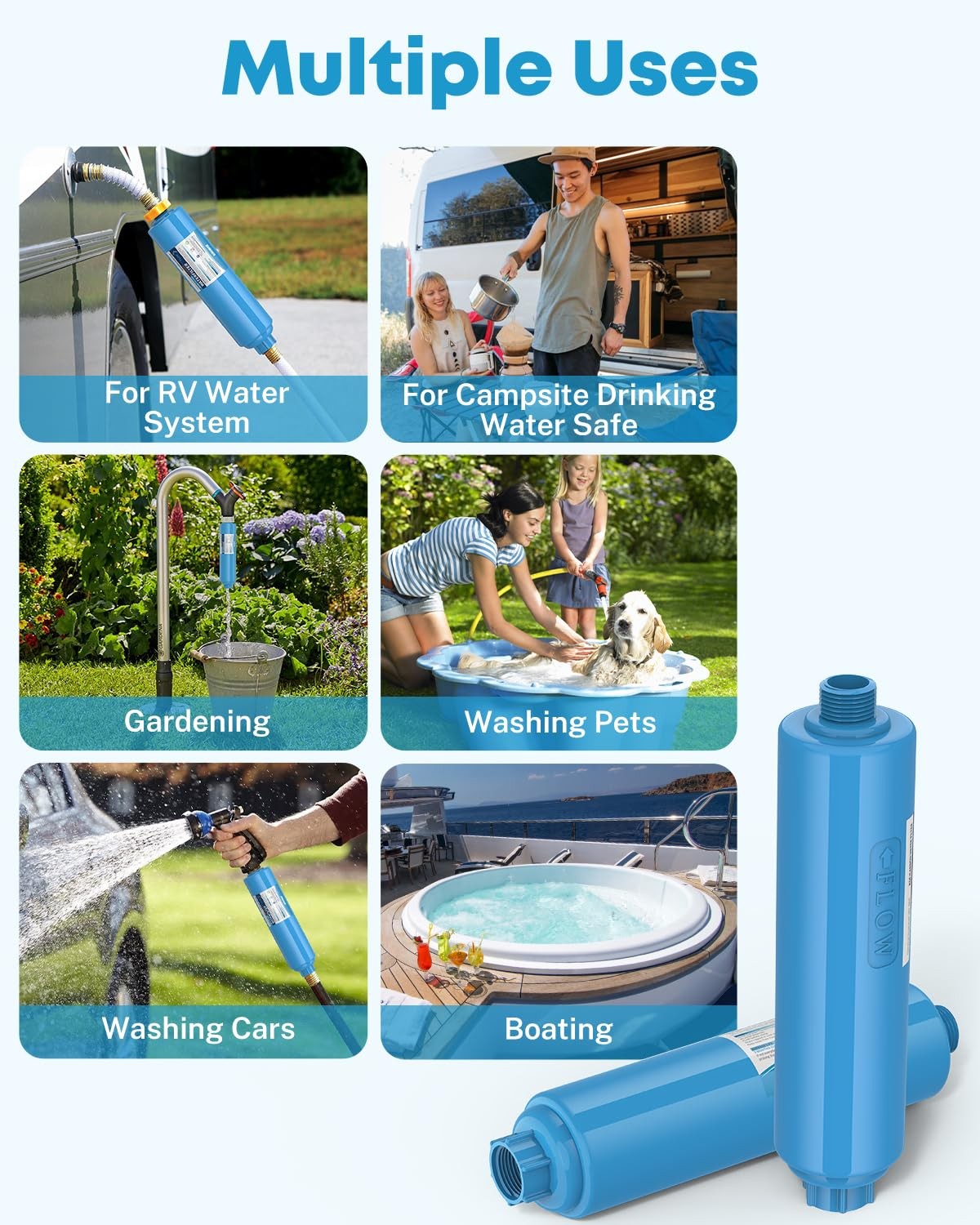 Kohree RV Water Filter, NSF Certified, Inline 2 Count (Pack of 1)