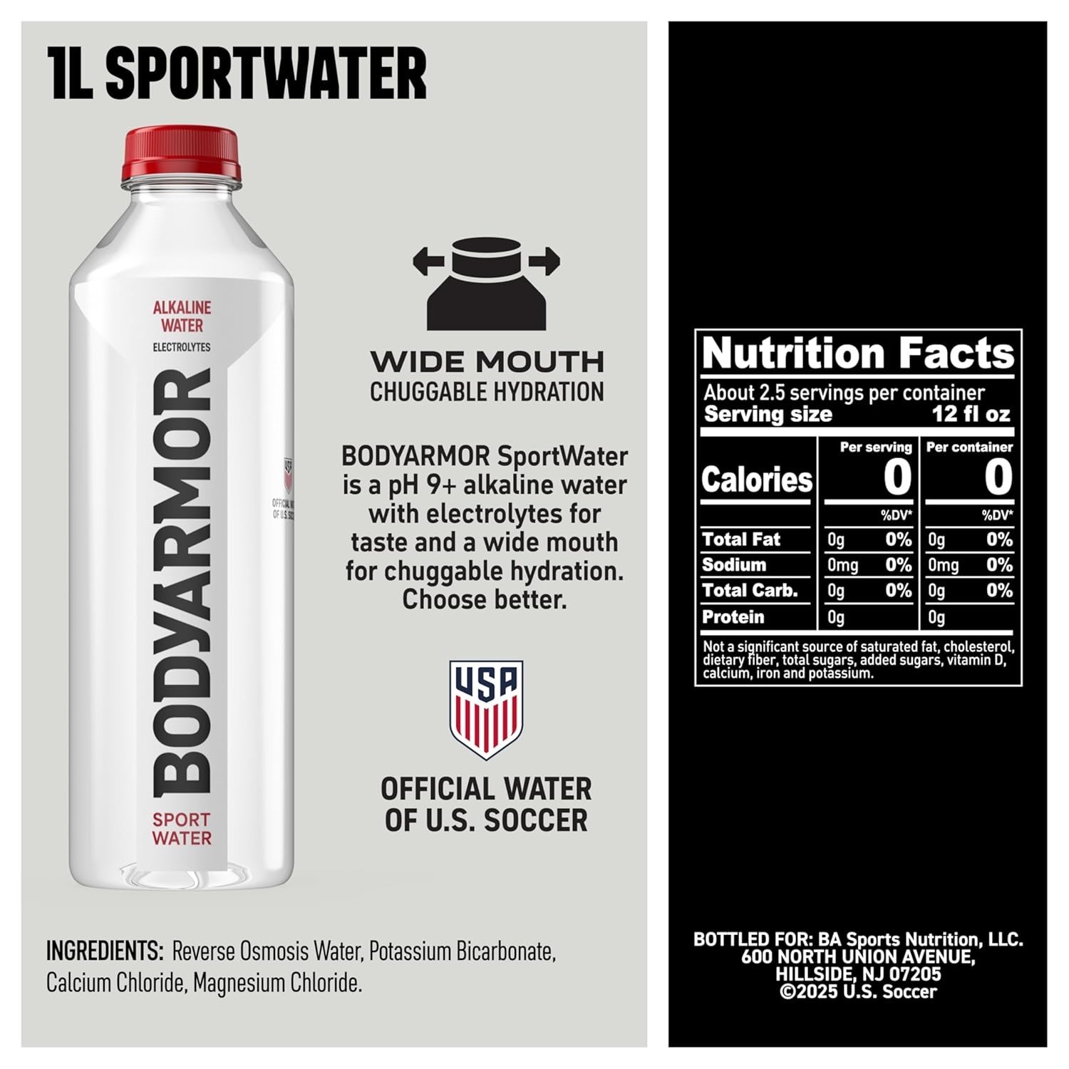 SportWater Alkaline Water, Electrolyte Drink, 12 Pack