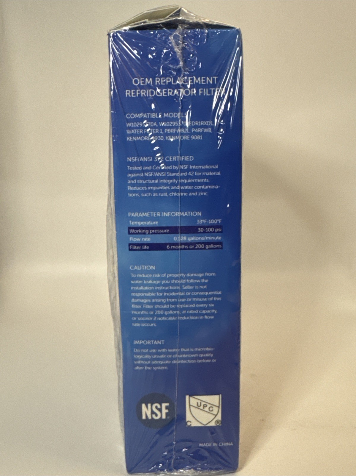 2 Pck Fridge Filter -,W10295370A – EDR1RXD1 – WHR1RXD1 – PGC MODEL Z001