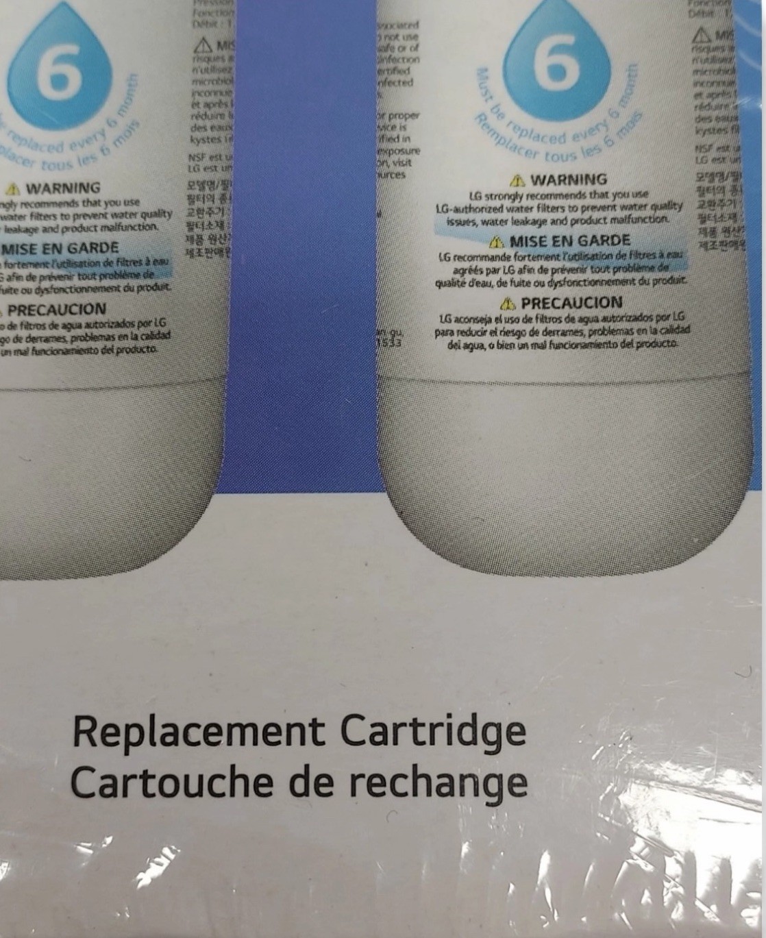 2Pk LG Refrigerator Water Filter LT1000P2 Replacement Cartridge Genuine OEM