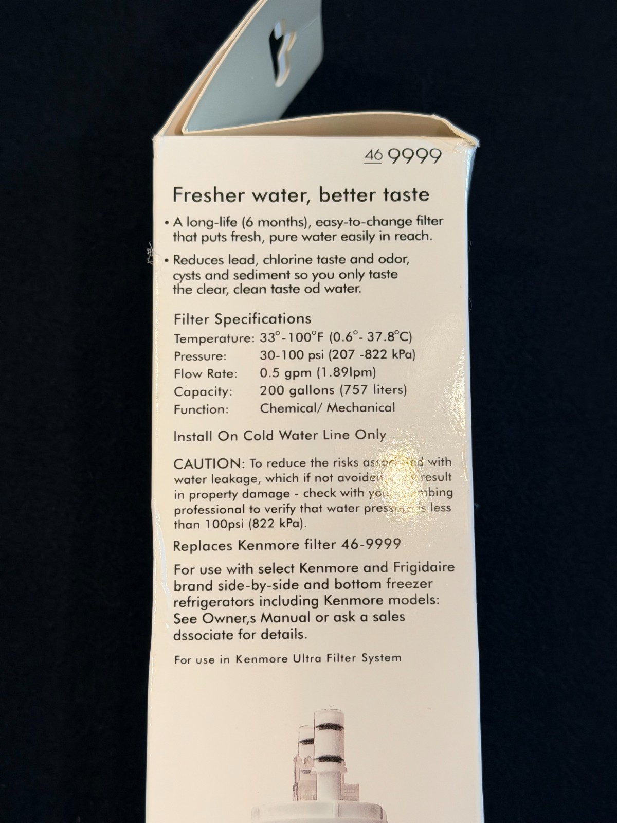 Kenmore 46-9999 9999 Replacement Refrigerator Water Filter, White USA