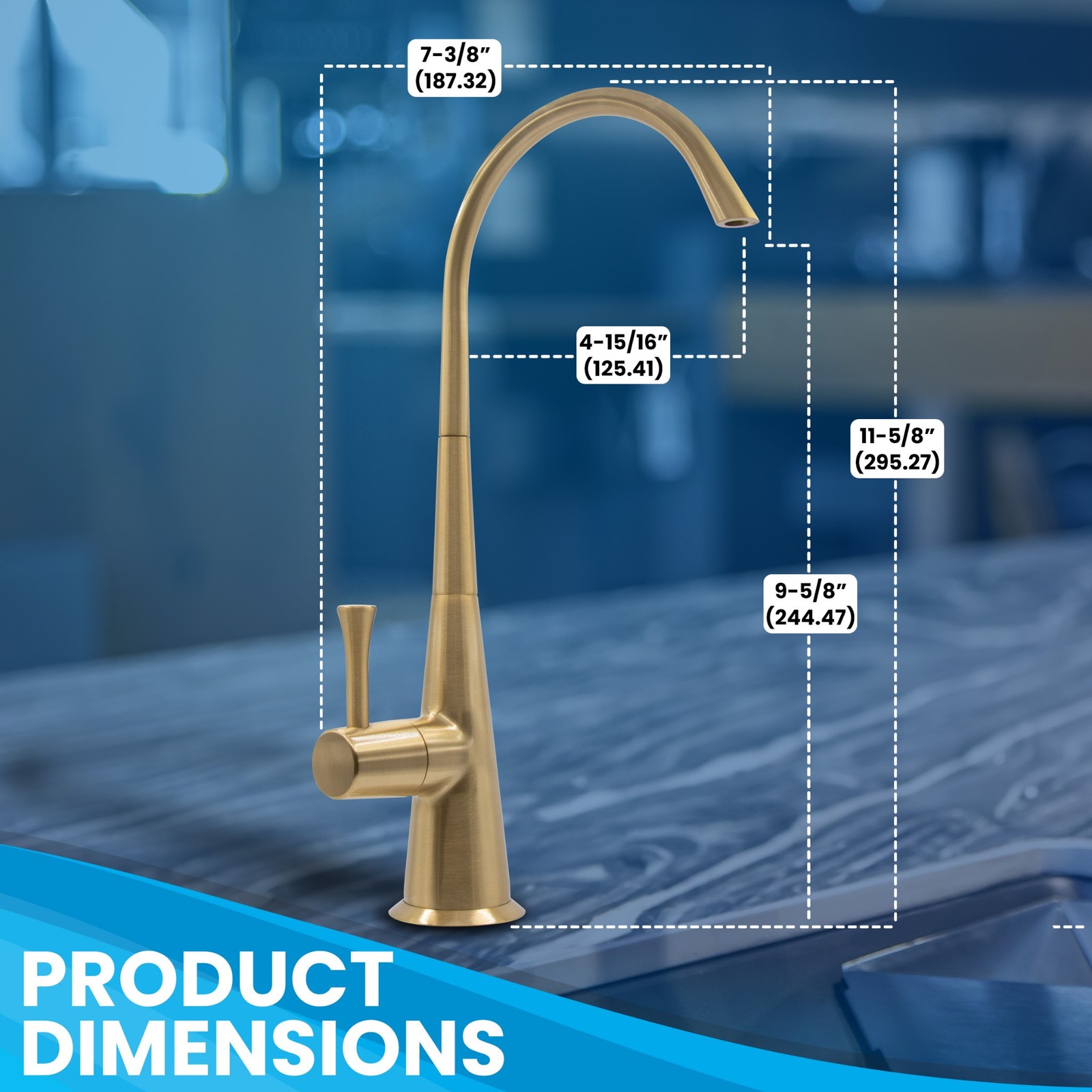 Airgap Water Filtration RO Faucet Contemporary Style. NSF Certified. FREE SHIP.