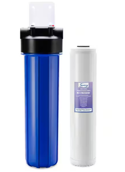ISPRING4.5in.x20in AntiScale Whole House WaterFiltration Systemw PremiumScale A1