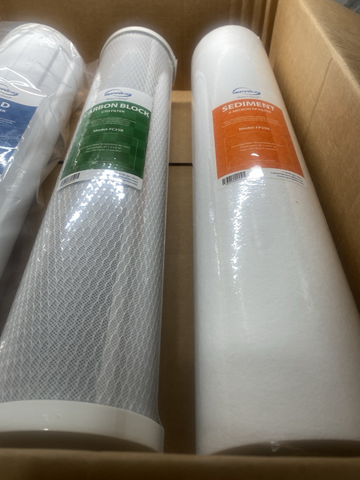 iSpring 4.5” x 20” 3-Stage Whole House Water Filter Replacement Pack