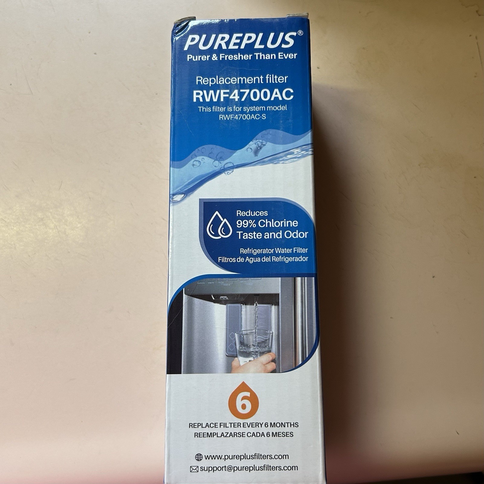 PUREPLUS RWF4700AC Replacement Filter 1 Pack + AF004 Carbon Air Filter- 1 NEW