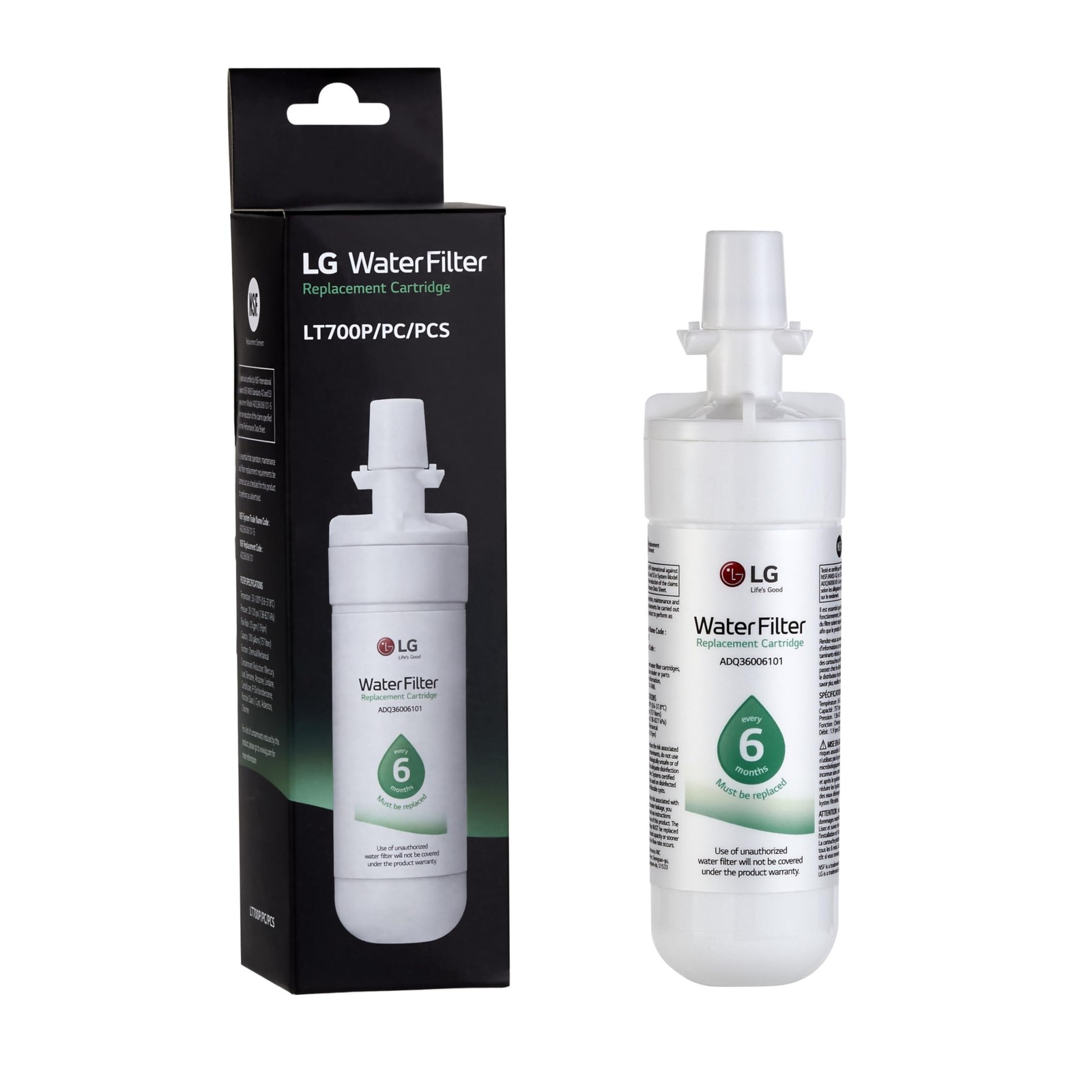 LG LT700P 6 Month / 200 Gallon Capacity Replacement Refrigerator Water Filter