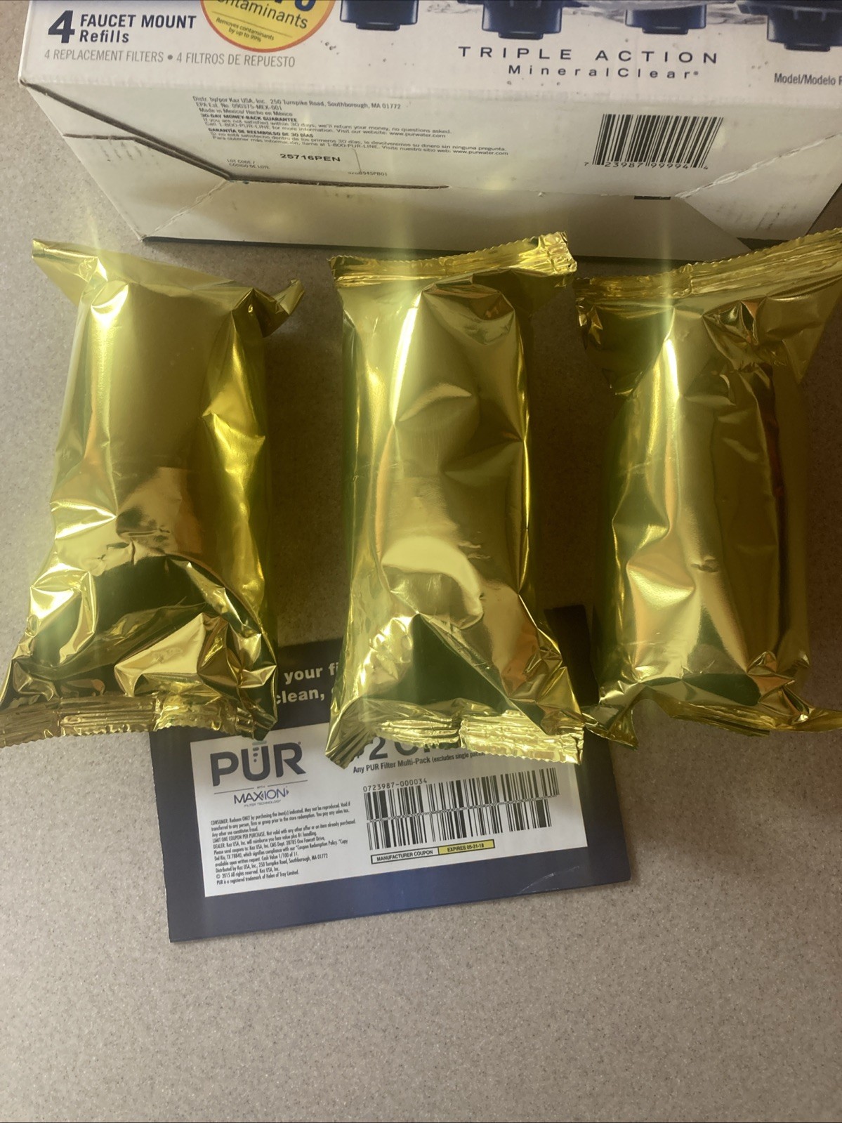 3 pk Pur Maxion RF-9999 Faucet Mount Replacement Water Filters Gold Pack