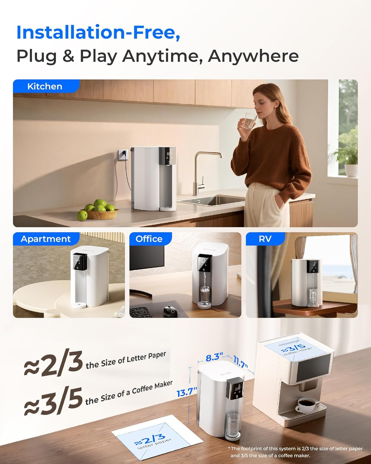 C1S Countertop Reverse Osmosis System, NSF/ANSI 58 & 372 Certified, 6-Stage, Por
