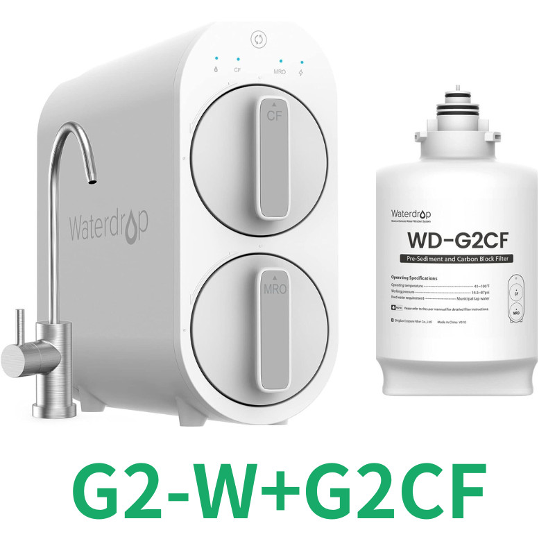 Waterdrop G2 Refurbished Reverse Osmosis Water Filter System, 2 Filters, 2 Year