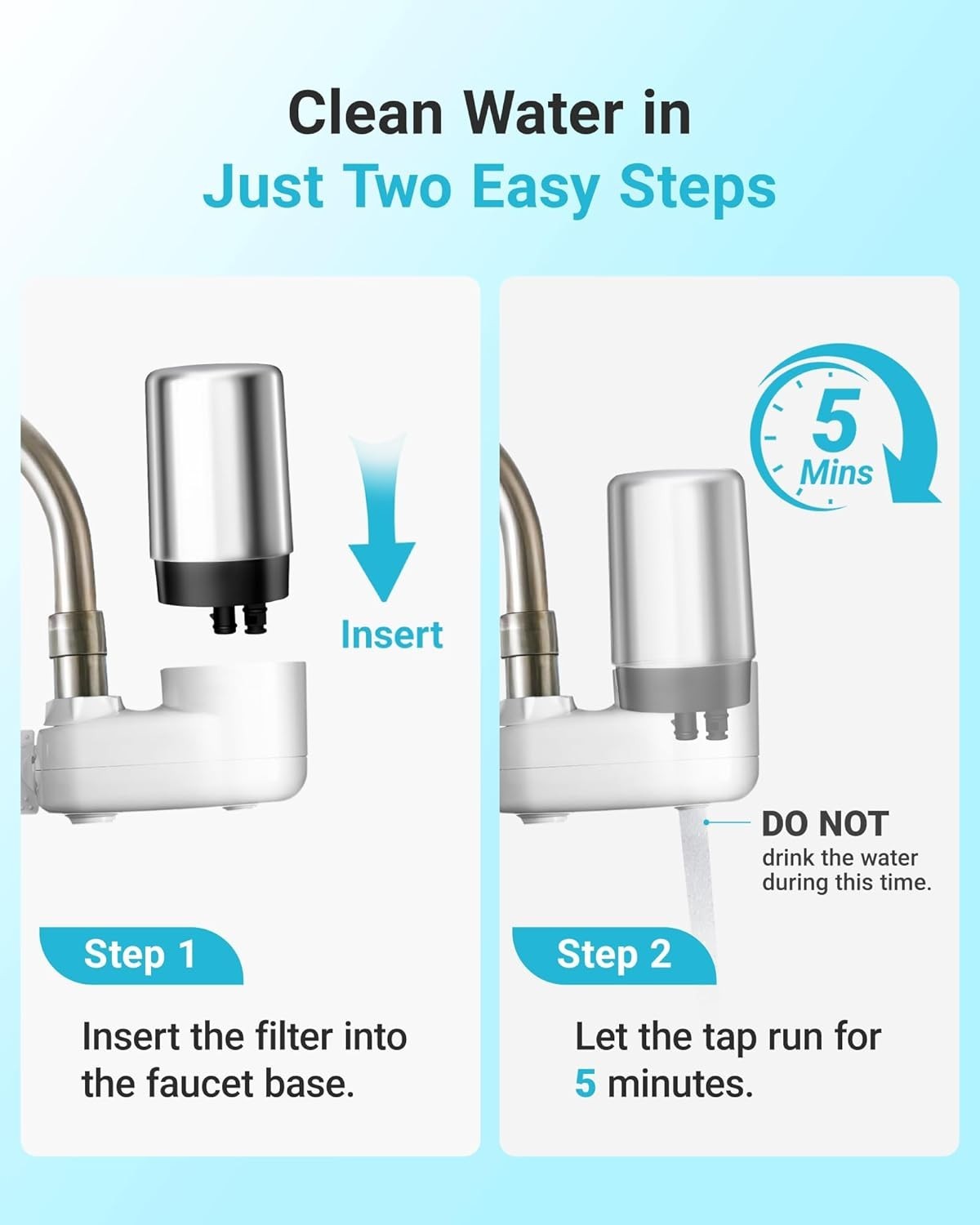 AQUA CREST 7027S Faucet Water Filter, Replacement for Brita® 36311 On Tap FR-200