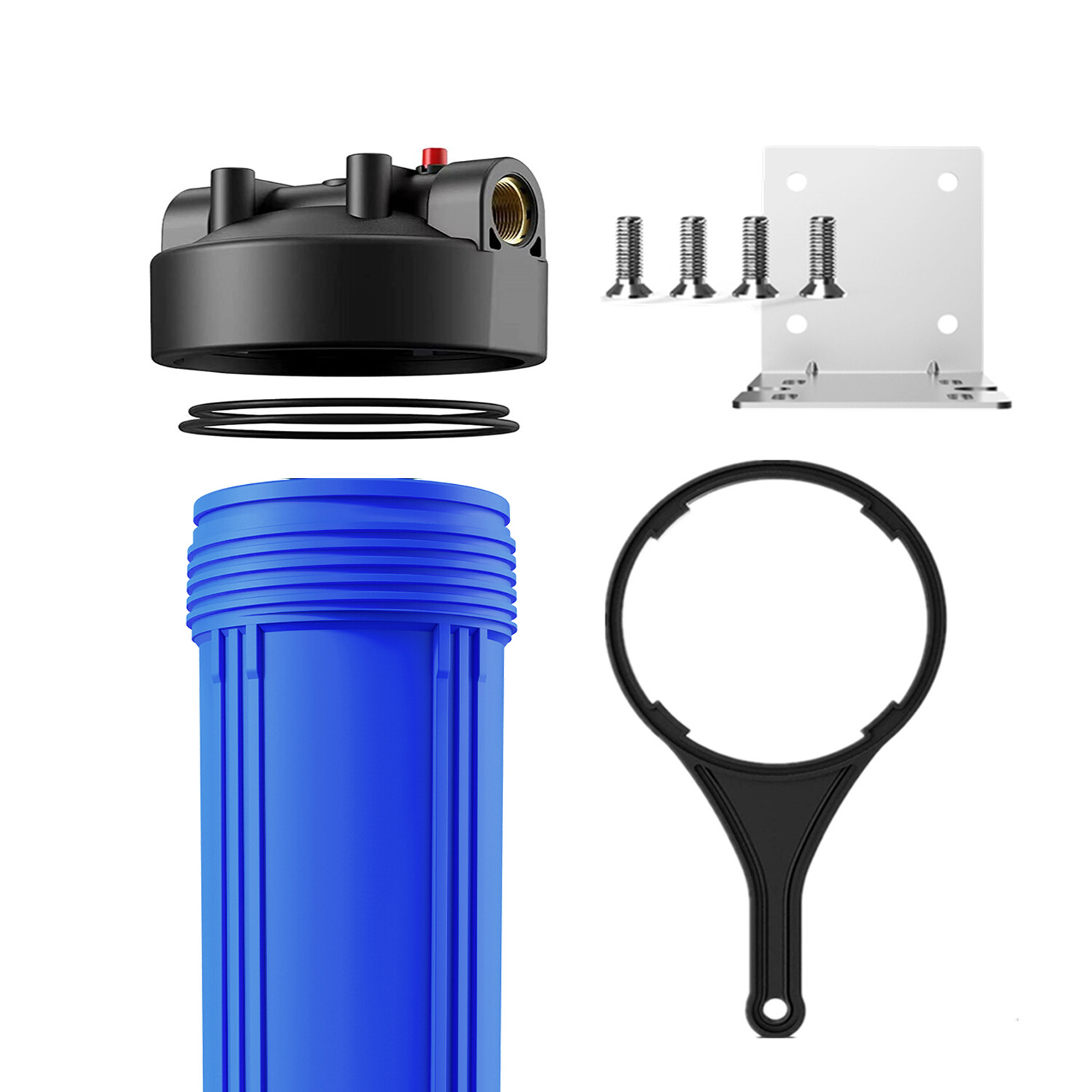 2Pack 20″ x 4.5″ Big Blue Water Filter Housing For Whole House – 1″ Outlet/Inlet