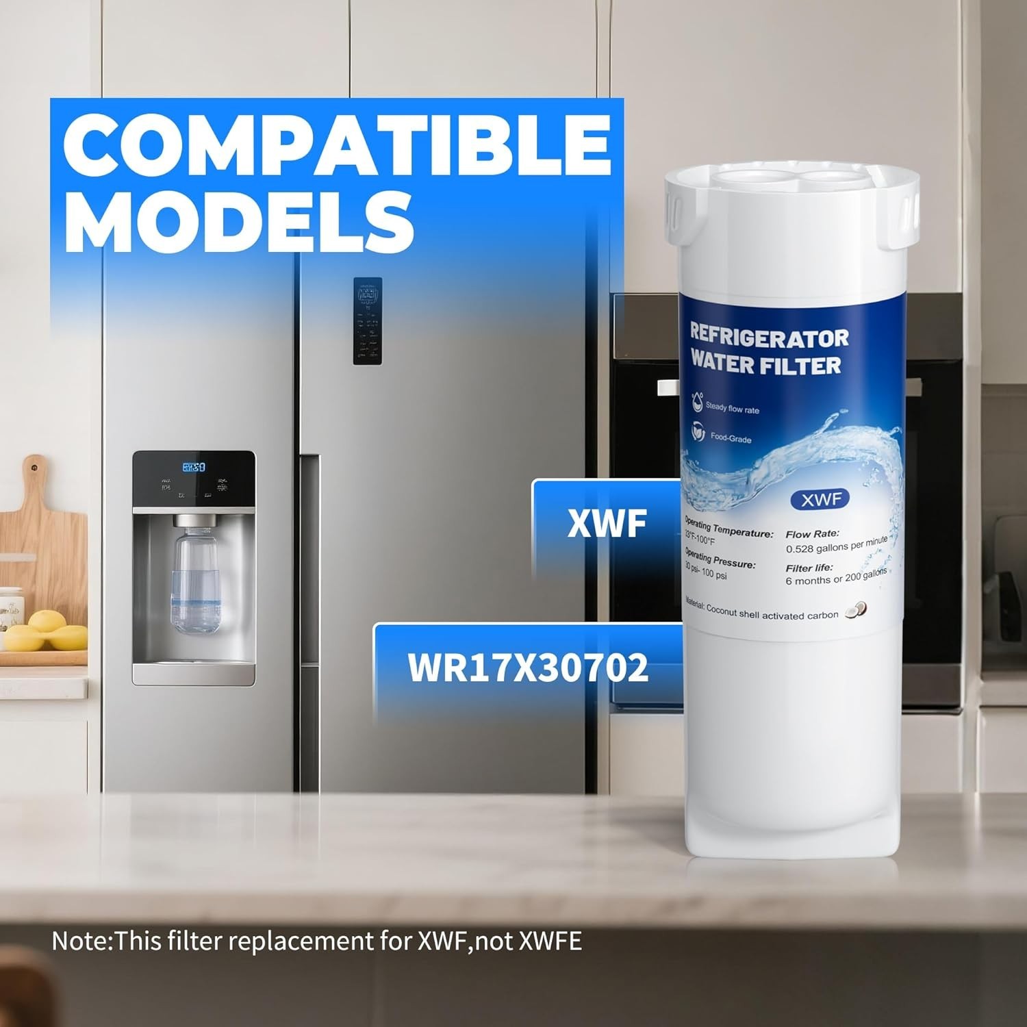 XWF Refrigerator Water Filter Replacement for GE® XWF 2 Pack New Sealed