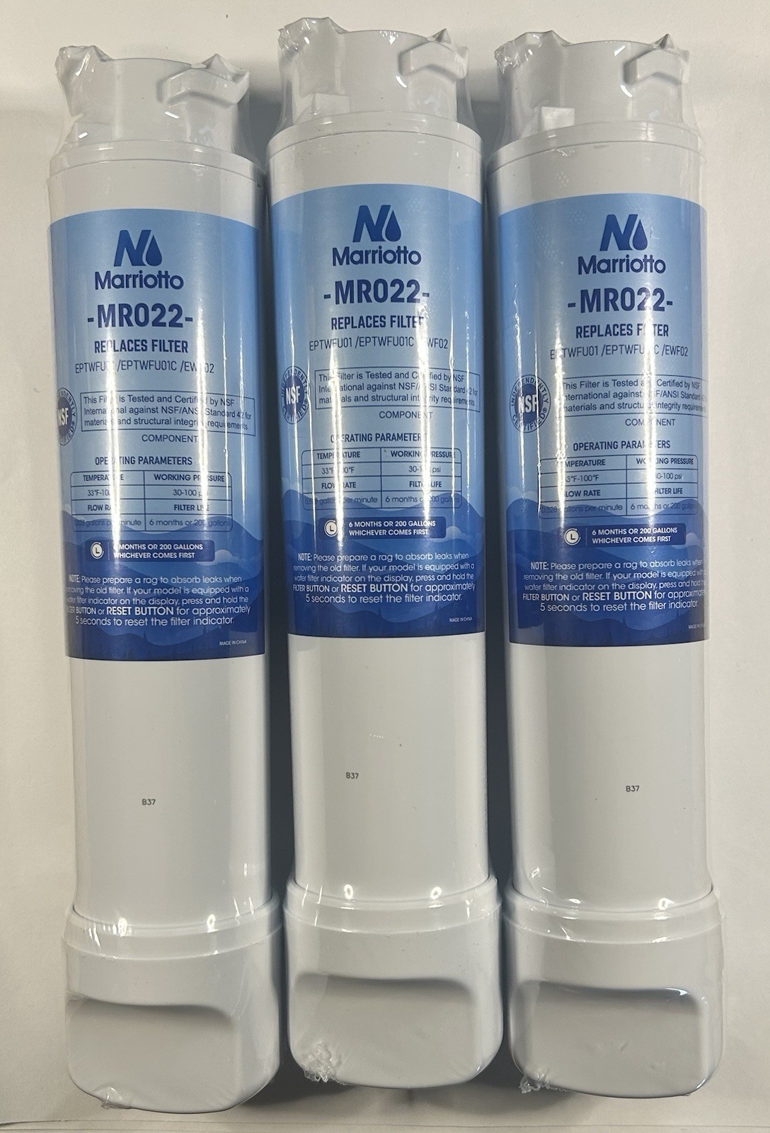 NEW Marriotto MR022 Water & Air Filter 3+3 Kit for Frigidaire EPTWFU01 PAULTRA2
