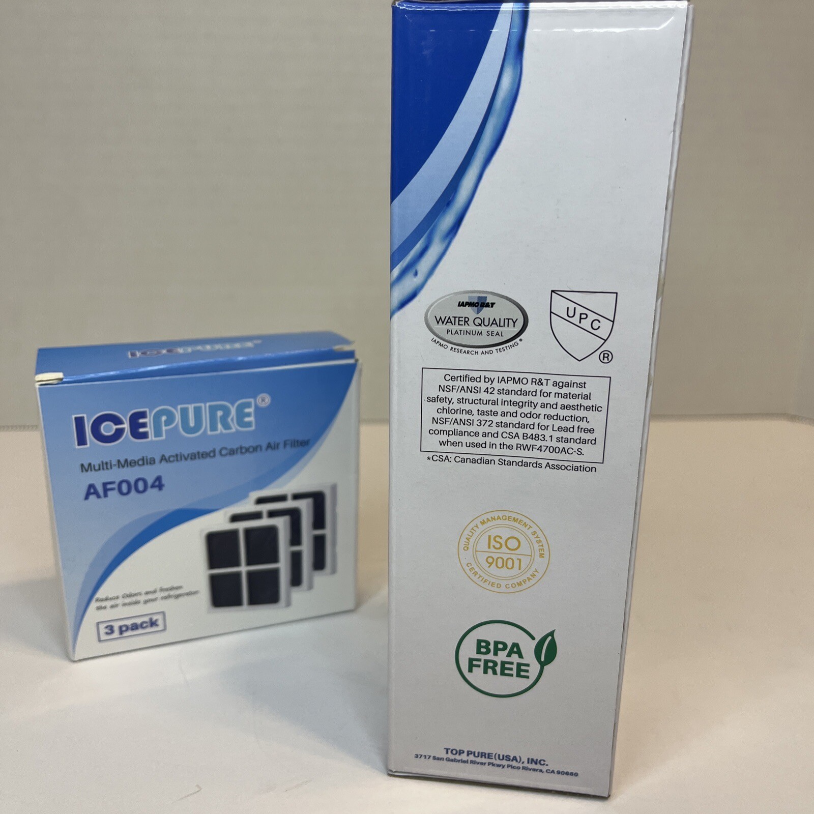1 Golden Icepure RWF4700A Water Filters & 3ICP-AF004 Air Filters LG Kenmore
