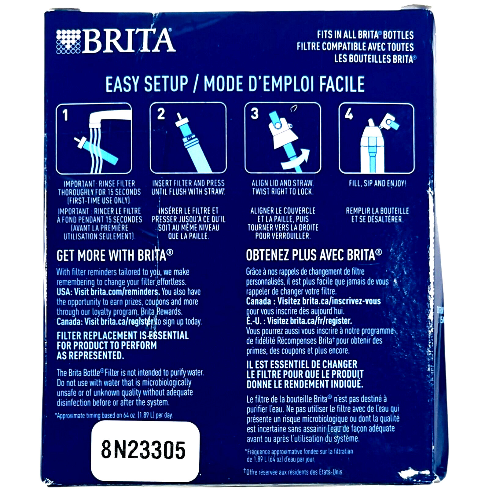 BRITA Bottle Replacement Filters 6 Filters 1 Year Pack – NEW