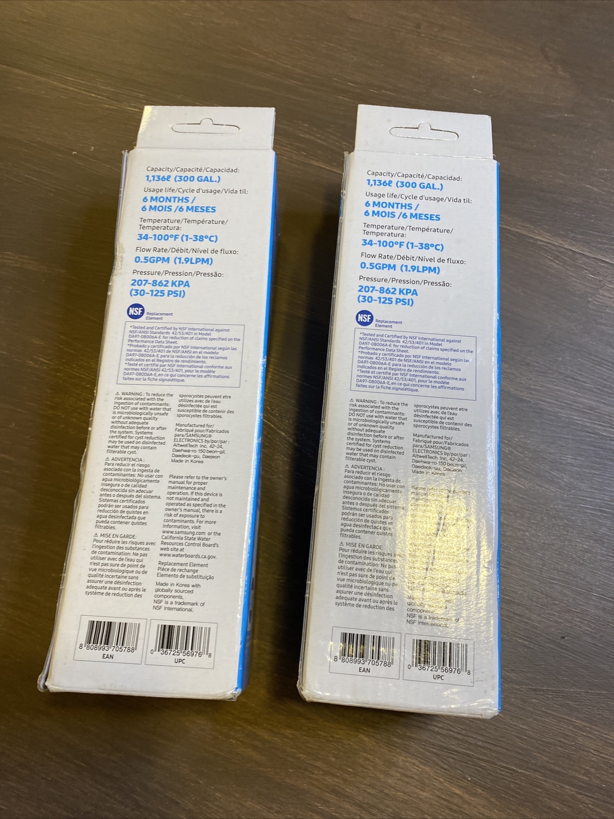 2-Samsung HAF-CIN/EXP Refrigerator Ice/Water Filters Genuine