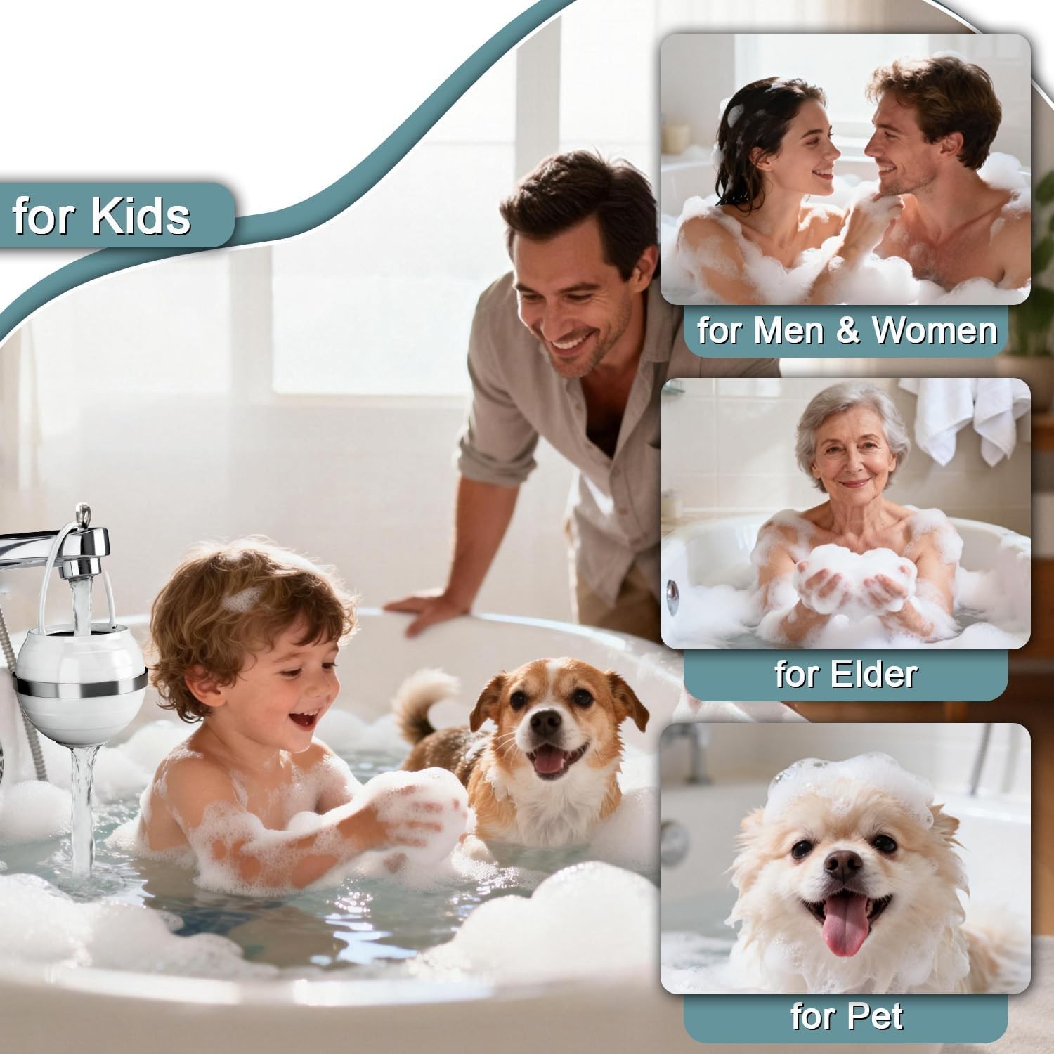 Bathtub Water Filter for Softer Skin & Hair, 8 Stages 2,500 Gal of Filtration