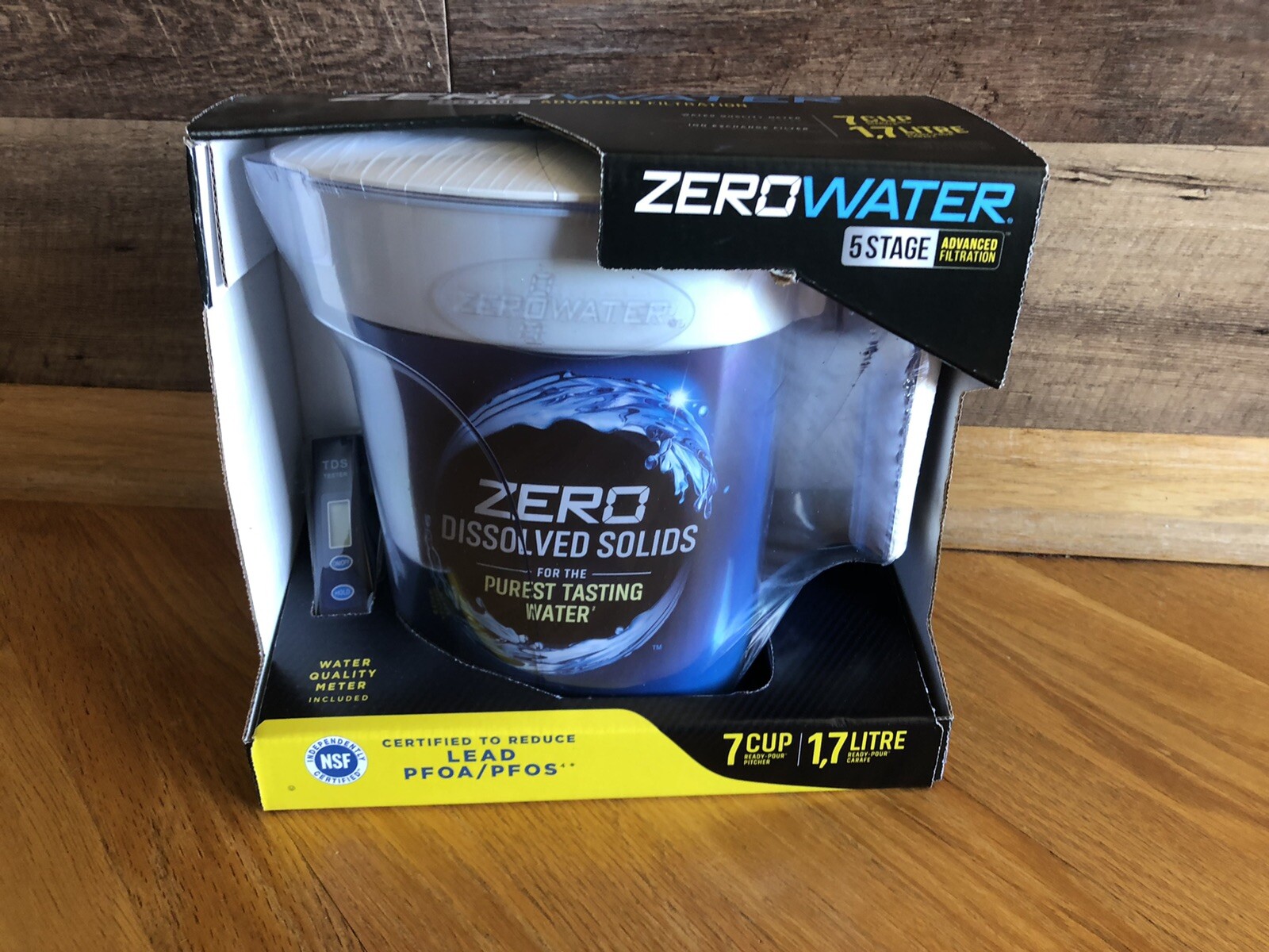 ZeroWater 7-Cup – 1.7 Liter Water Pitcher – Filtration With Tester. New in Box.
