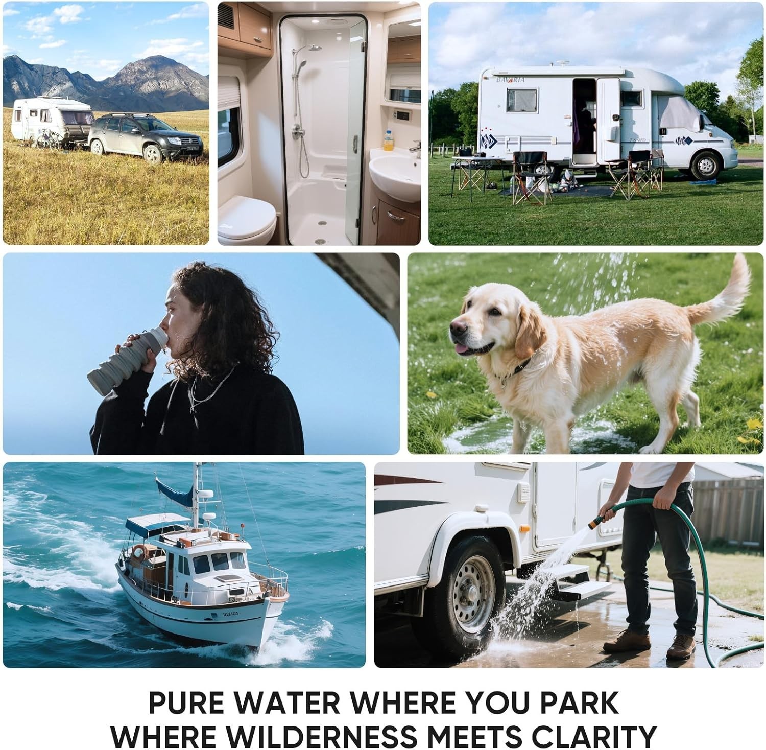 RV Dual Stage Water Filter System, Includes Two Cartridges and Mounting Bracket,