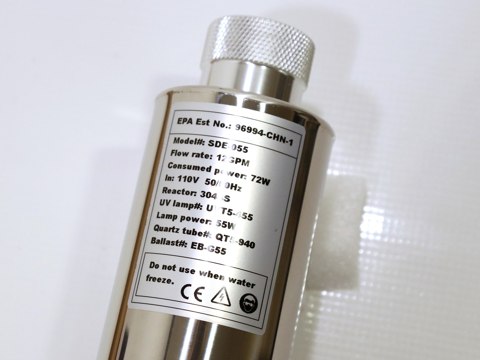 Bluonics SDE-055 55W Ultraviolet Light Water Filter Purifier UV 12GPM 3/4″