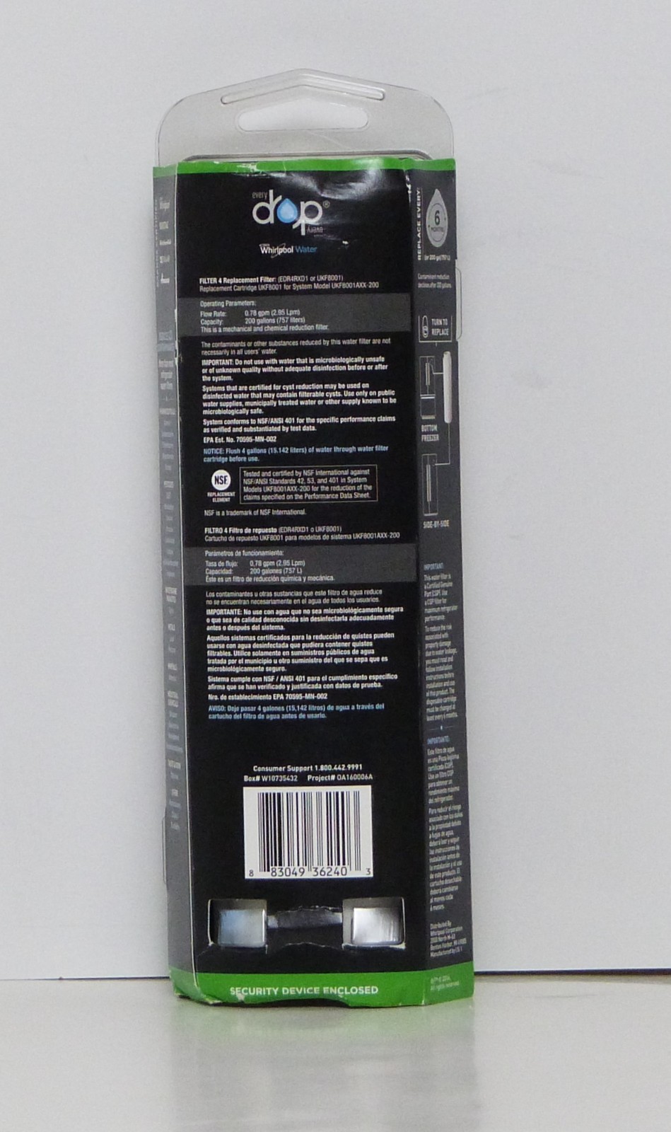 OEM Everydrop A Water Filter 4 EDR4RXD1 Replacement Whirlpool Maytag Kitchen Aid