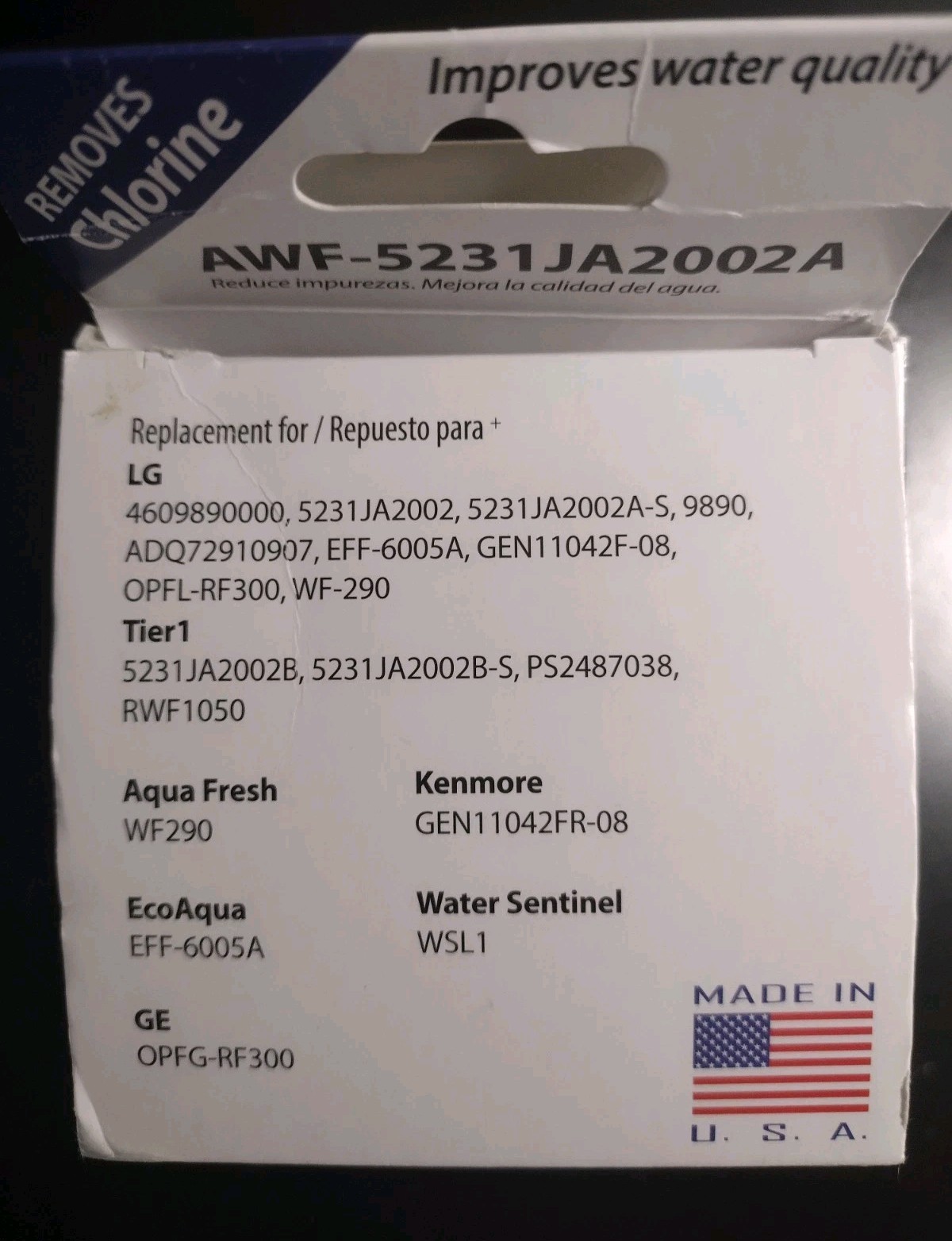 Aquarius AWF- 5231JA2002A Replacement Filter For LG