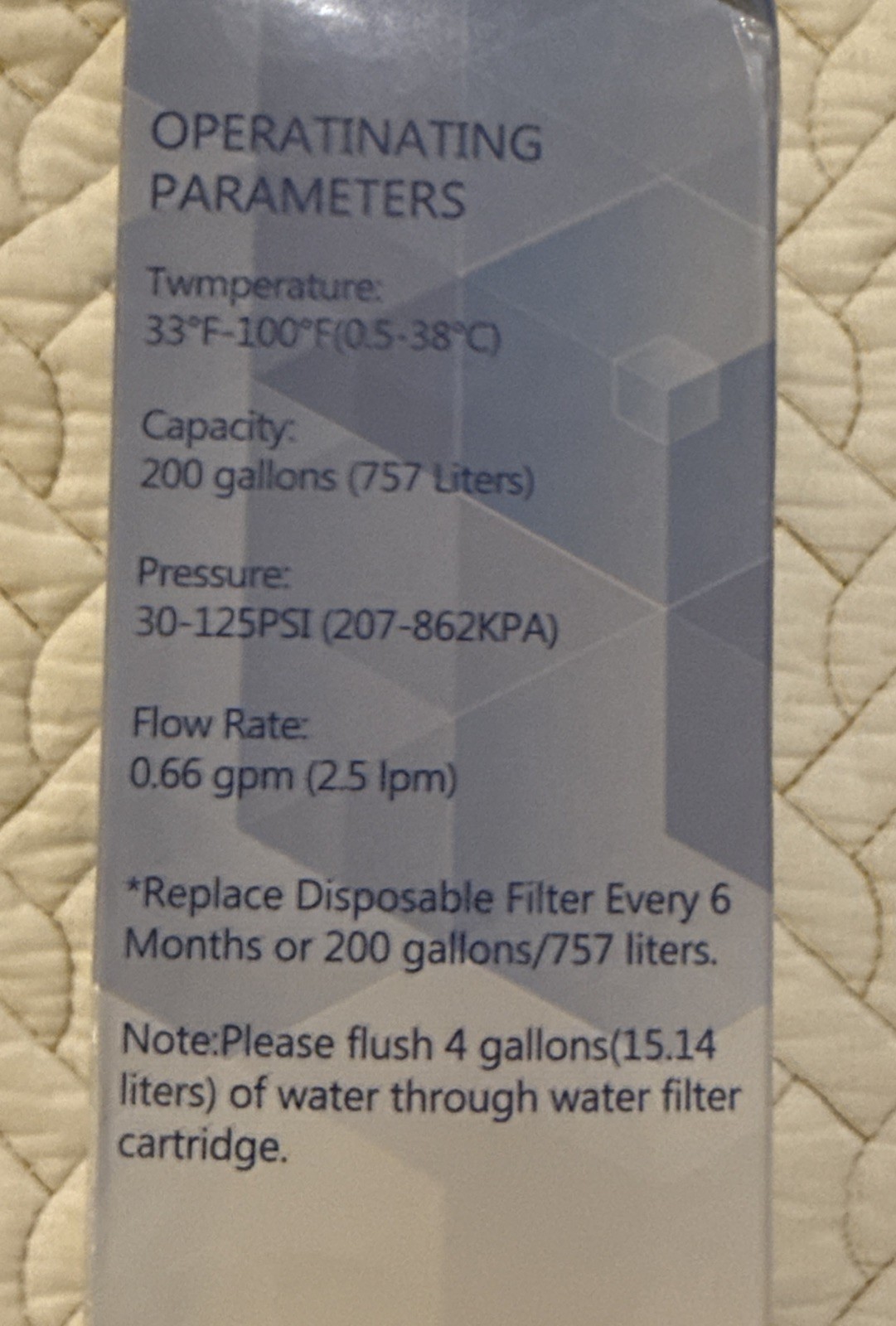 NIB Waten ULTRAWF 469999 New Replacement Water Filter for Frigidaire Kenmore