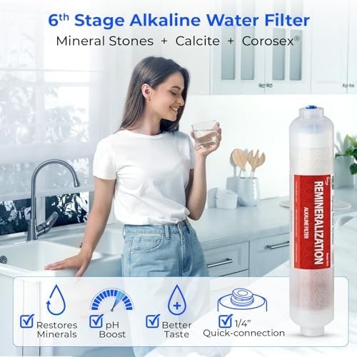 iSpring F9K NSF Certified 1-Year Reverse Osmosis Water Filter, Alkaline Remin…