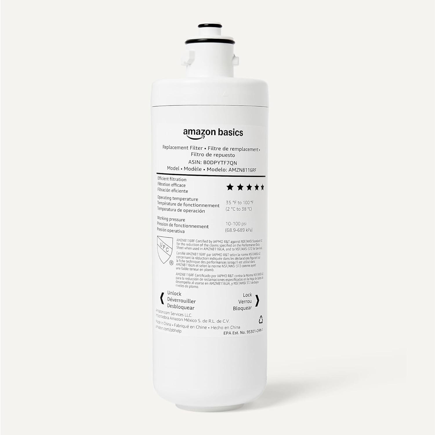 Amazon Basics Under Sink Water Filter System, 11,000 Gallons, White