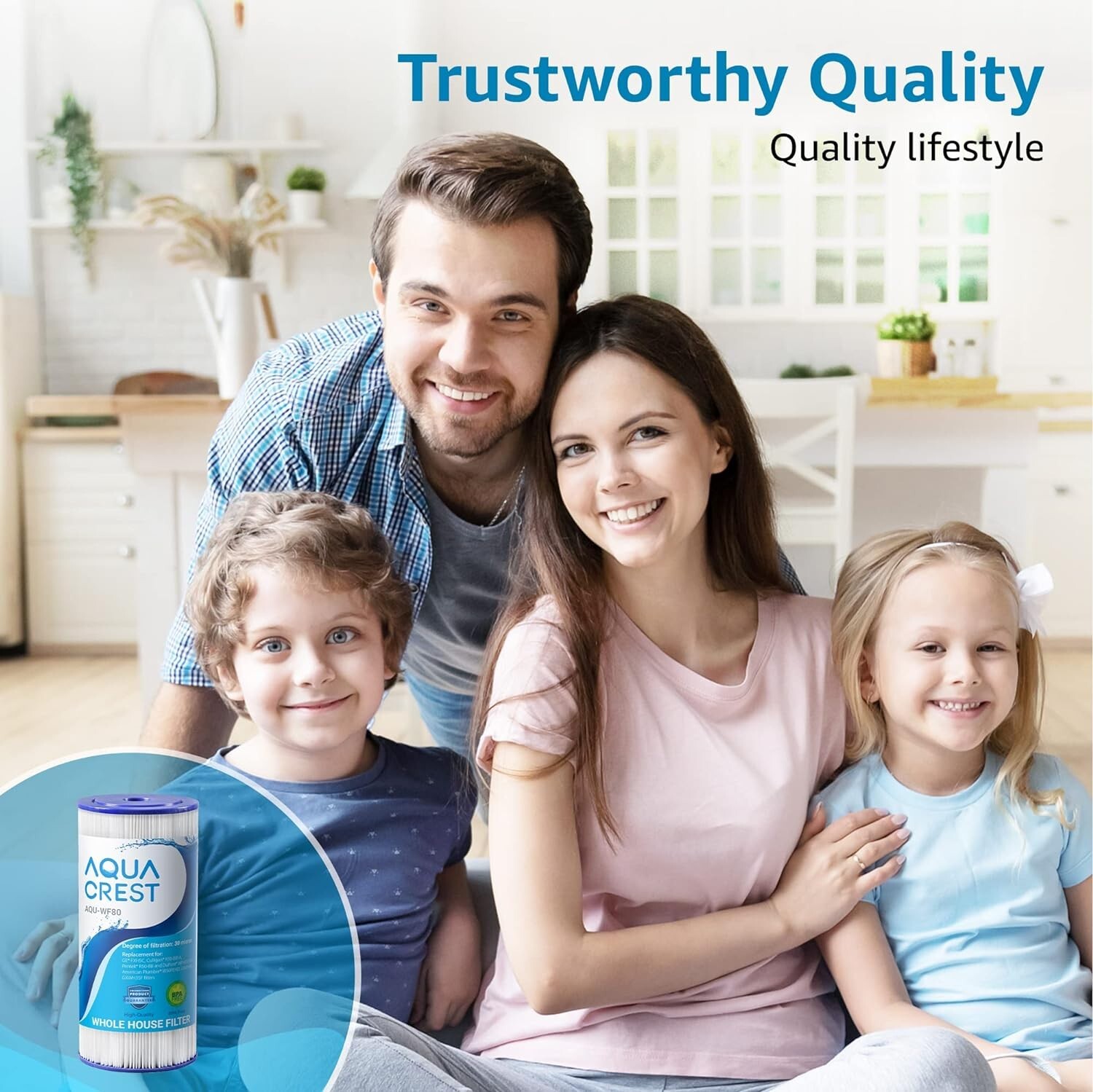 AQUACREST FXHSC Whole House Water Filter,Replacement for GE®FXHSC,GXWH40L(4)