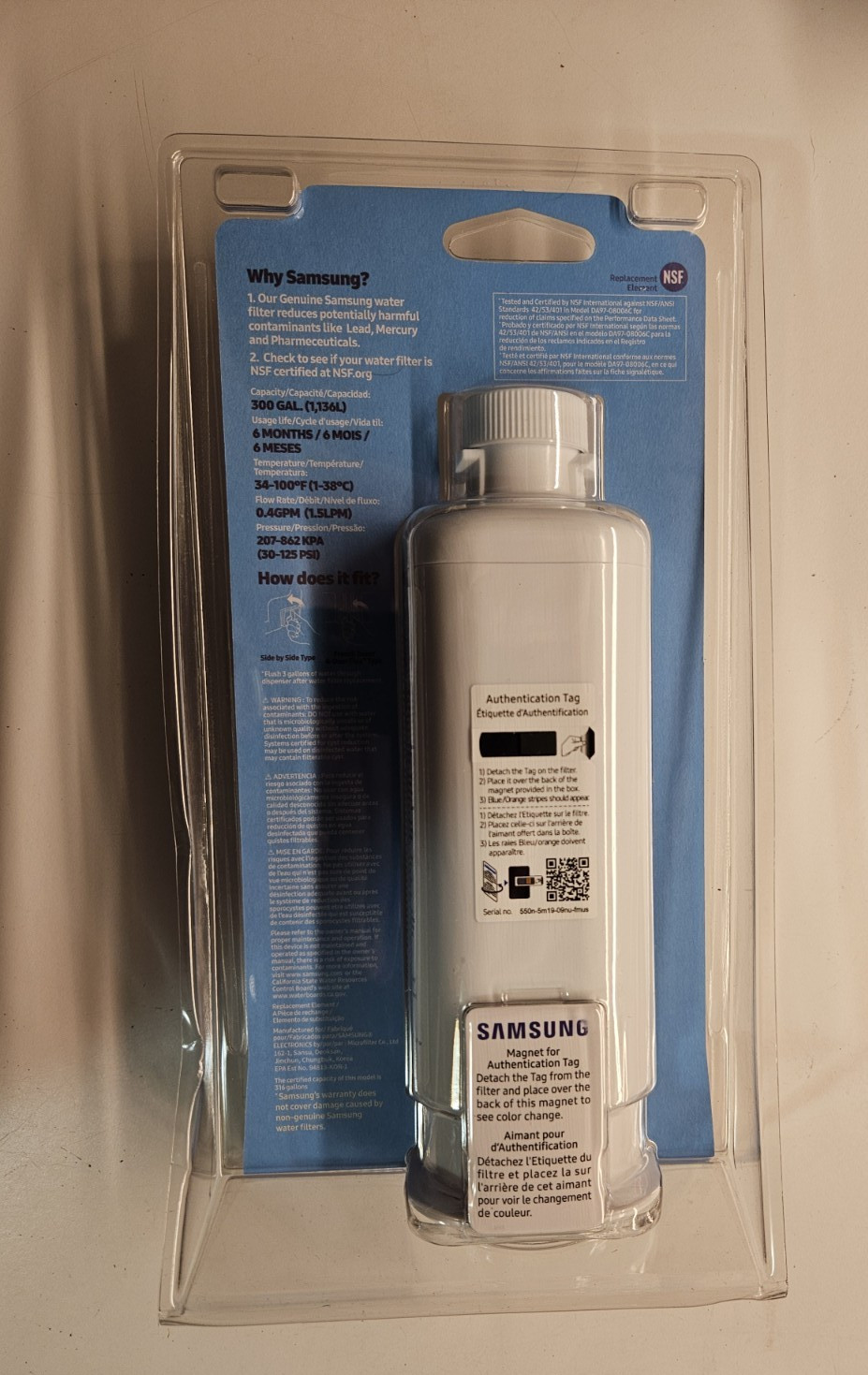 Samsung DA97-17376B HAF-QIN/EXP REFRIGERATOR Water Filter
