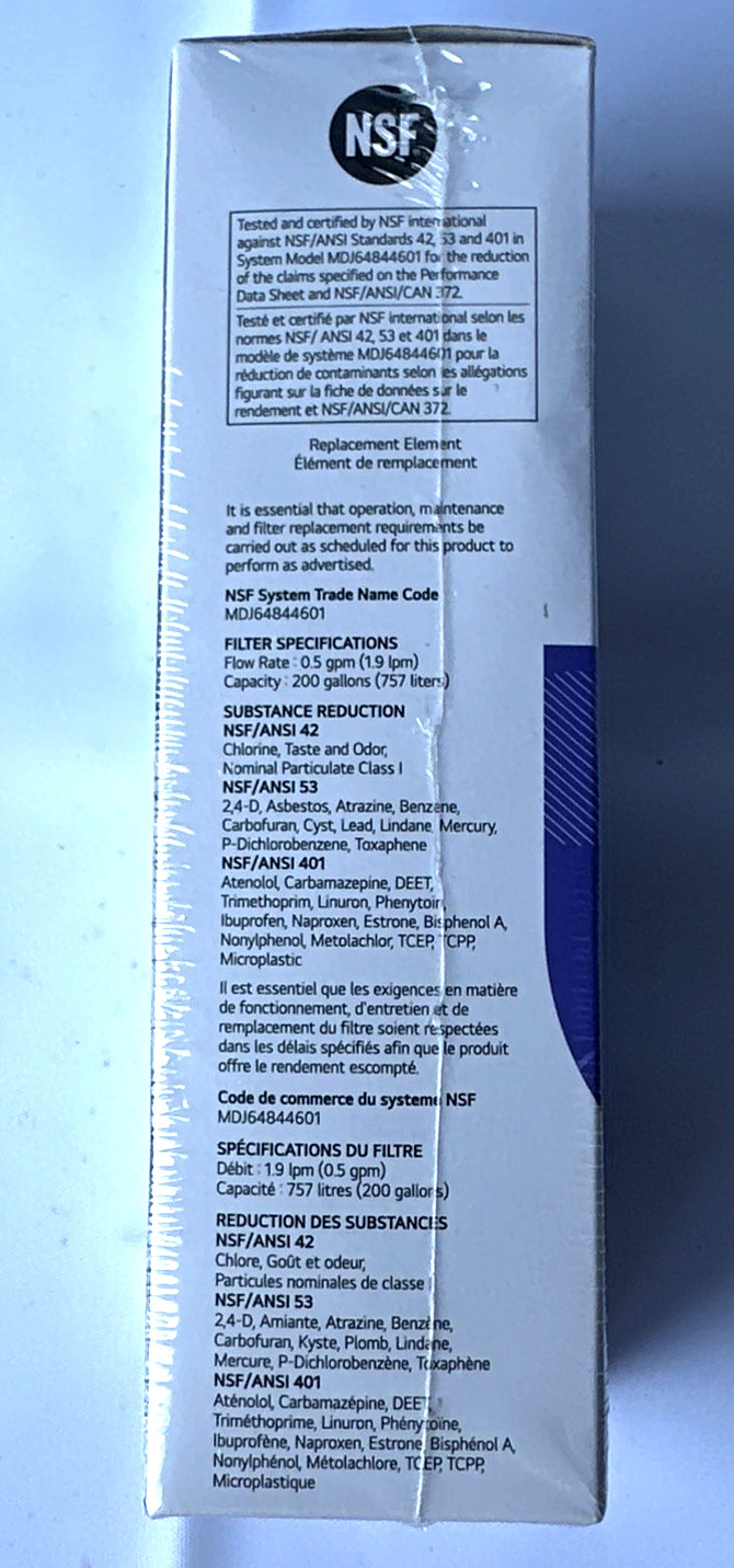 LG Refrigerator Water Filter LT1000P/PC/PCS Genuine NSF Cert. 6 Month Cartridge