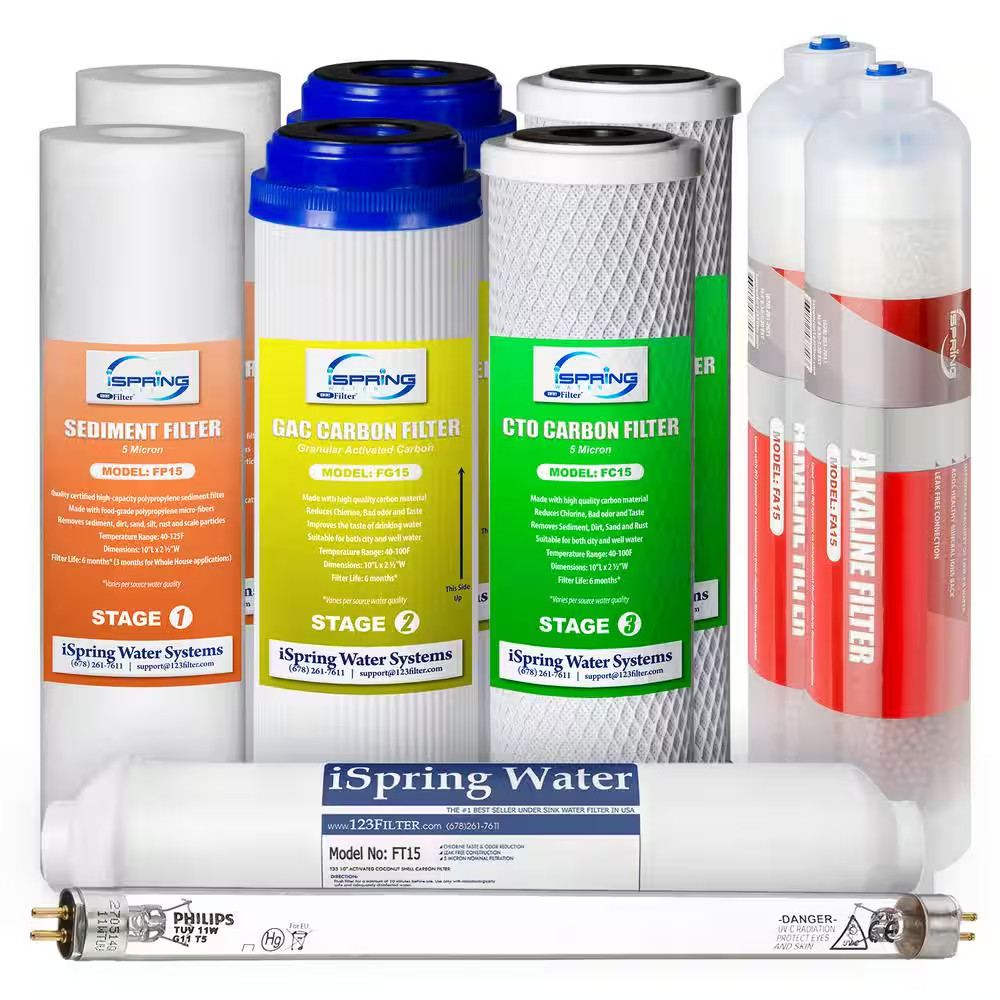Littlewell 7-Stage Alkaline Mineral UV Reverse Osmosis 1-Year Supply Filter Pack