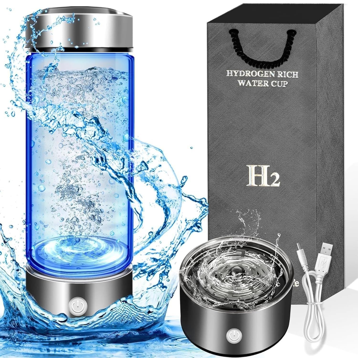 2026 Upgraded Hydrogen Water Bottle, 2400 Hydrogen Water Bottle Generator, Hydro
