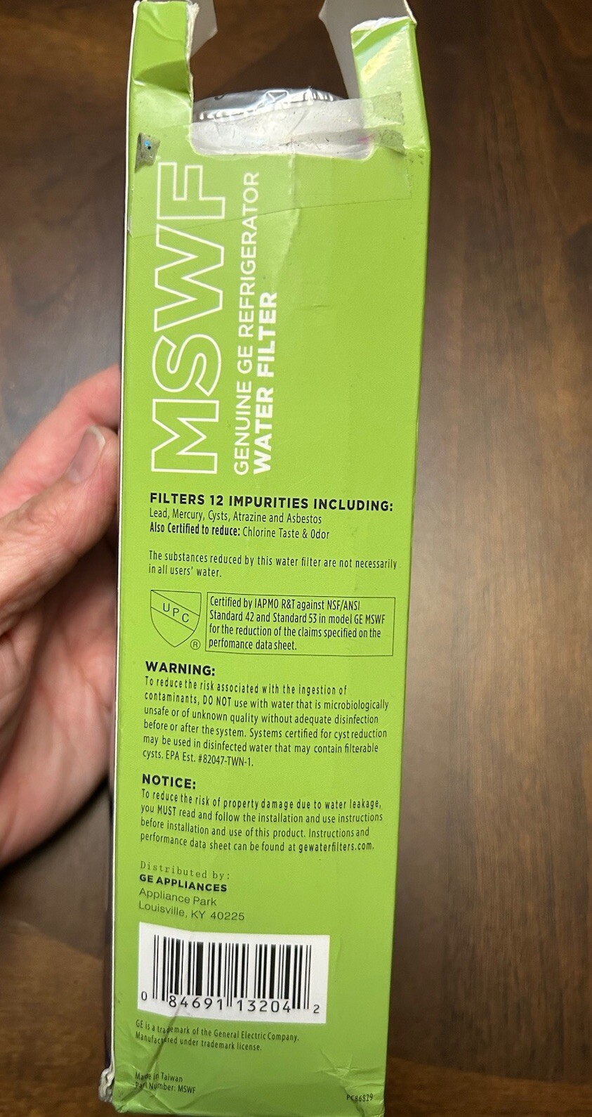 1 PACK GE MSWF SmartWater Refrigerator Replacement Water Filter New, USA
