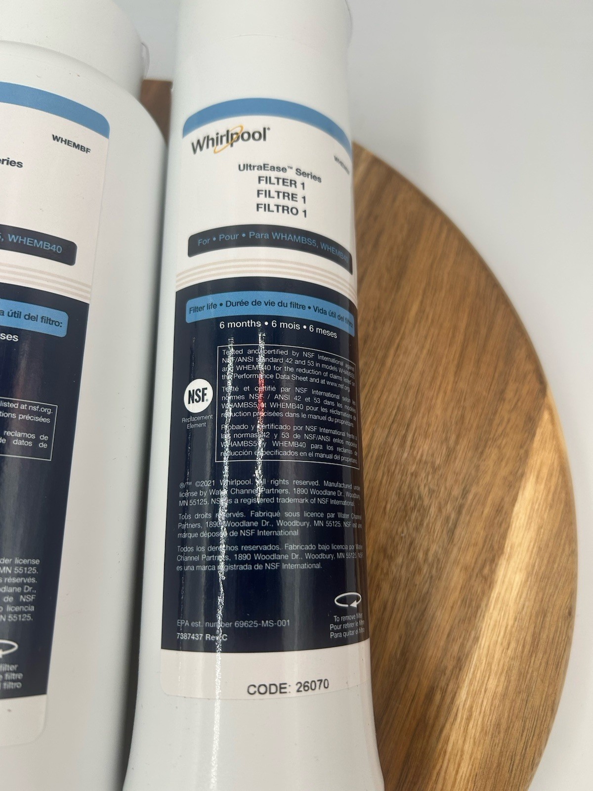 Whirlpool WHEMBF5 Under Sink Water Purifier Replacement Filters for WHEMB40 New