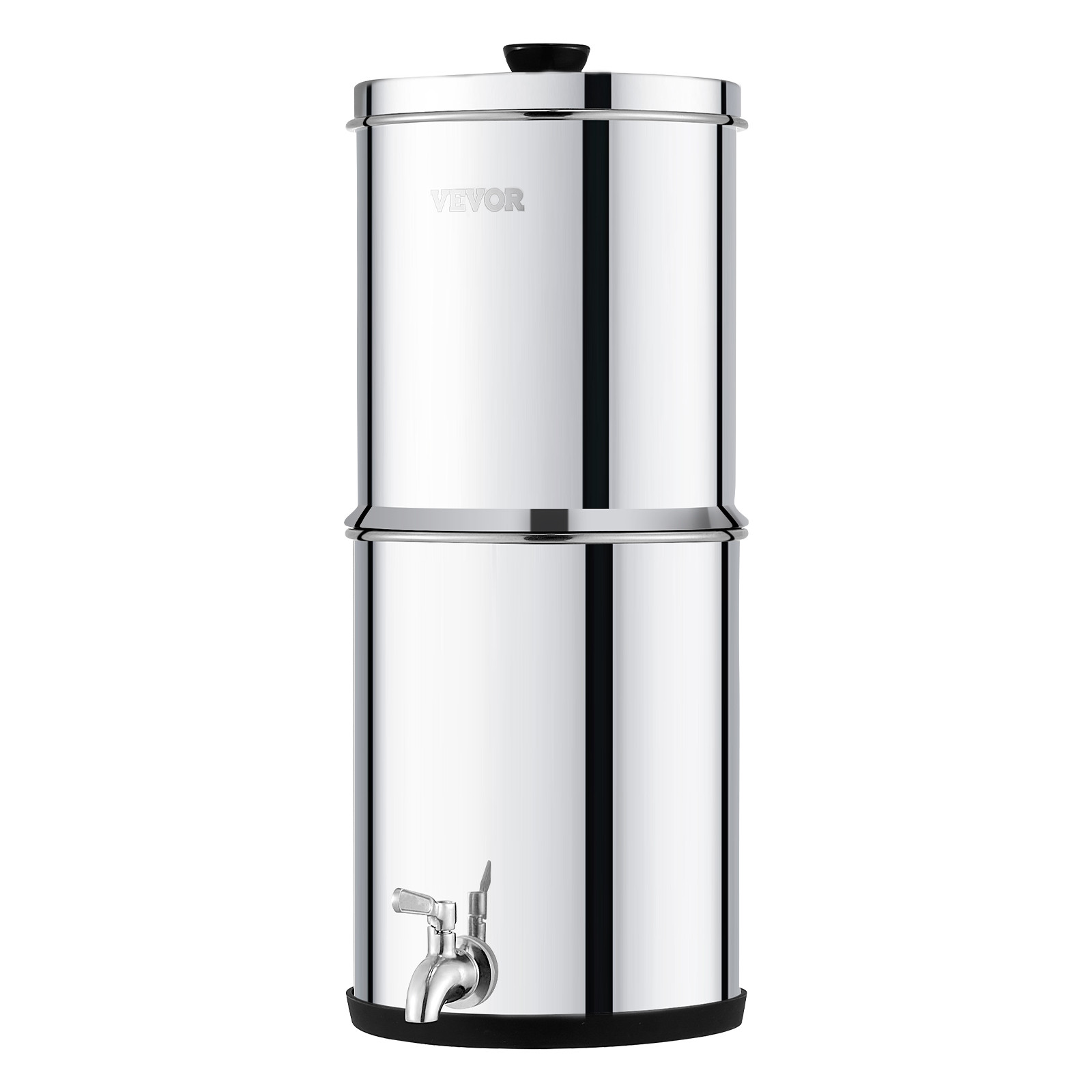 VEVOR 1.5G Gravity-fed Water Filter Countertop System Stainless Steel 2 Filters