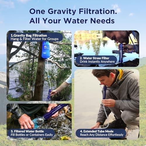 Membrane Solutions Gravity Water Filter Pro 6L, NSF/ANSI 42&372&401 Certified…
