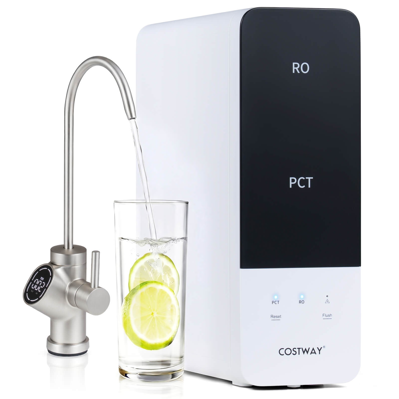 600 GPD Tankless Under-Sink RO System with 8-Stage Filtration & Smart LED Faucet